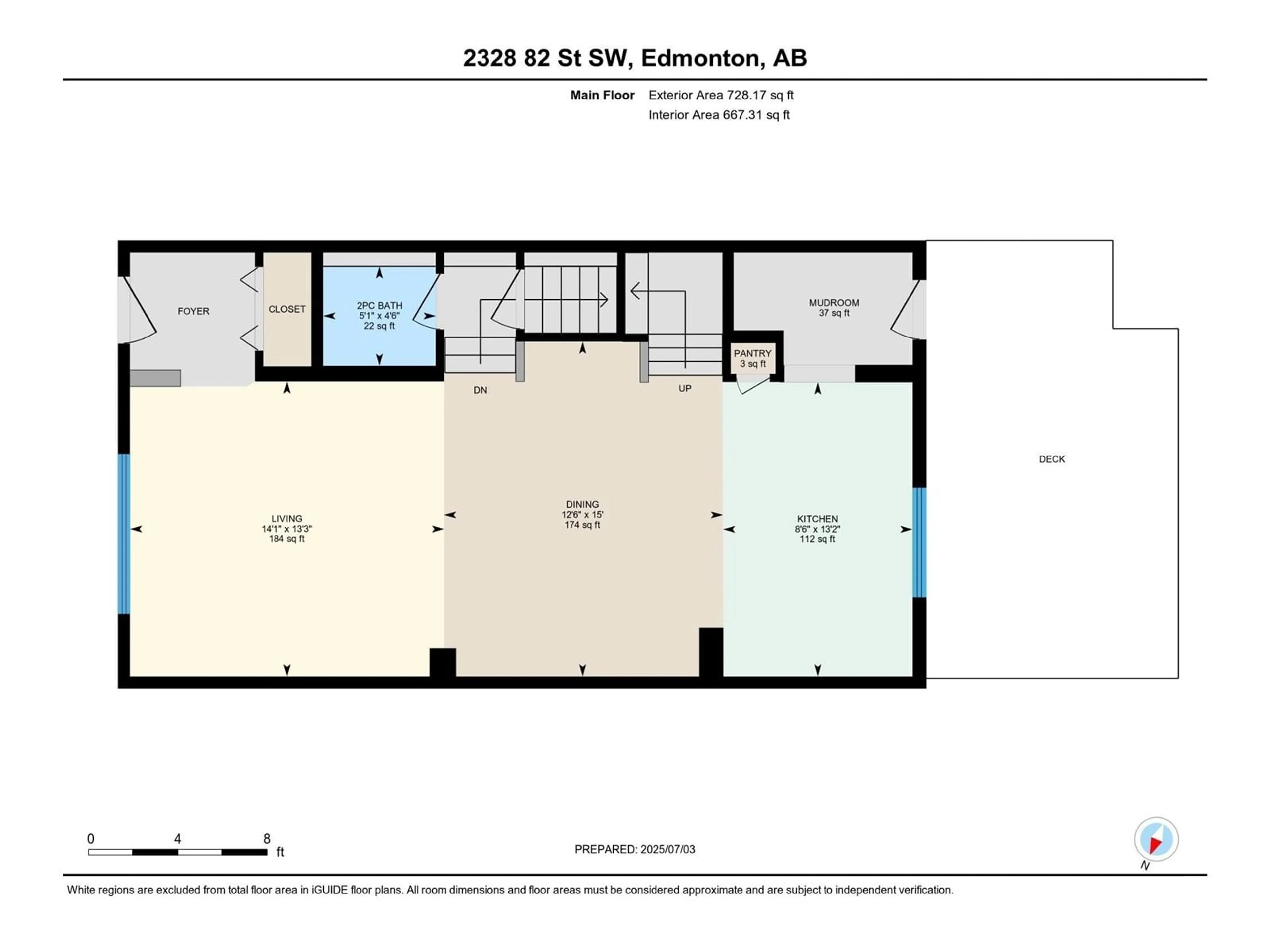 Floor plan for 2328 82 ST, Edmonton Alberta T6X2J7