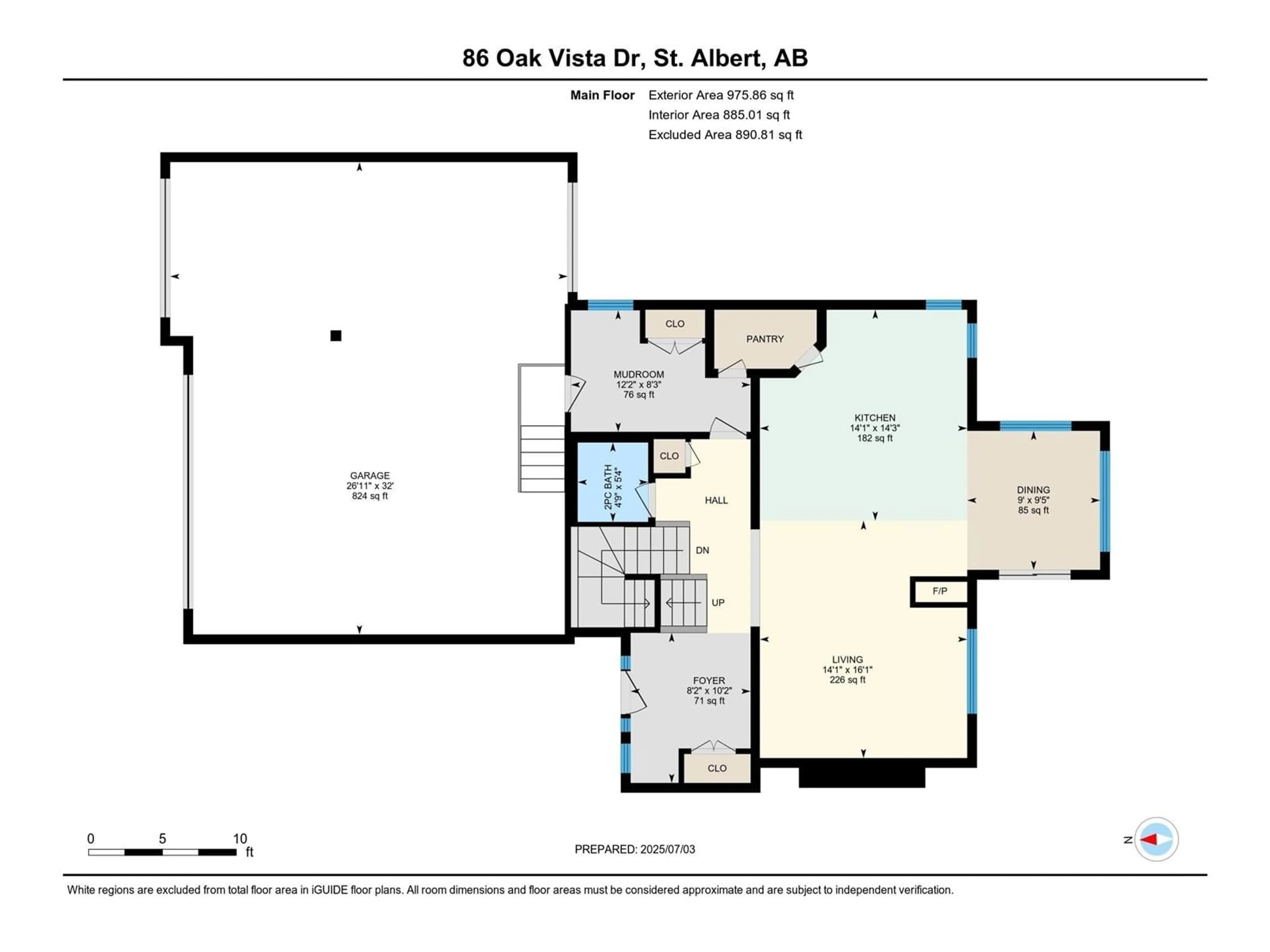 Floor plan for 86 OAK VISTA DR, St. Albert Alberta T8N3K4