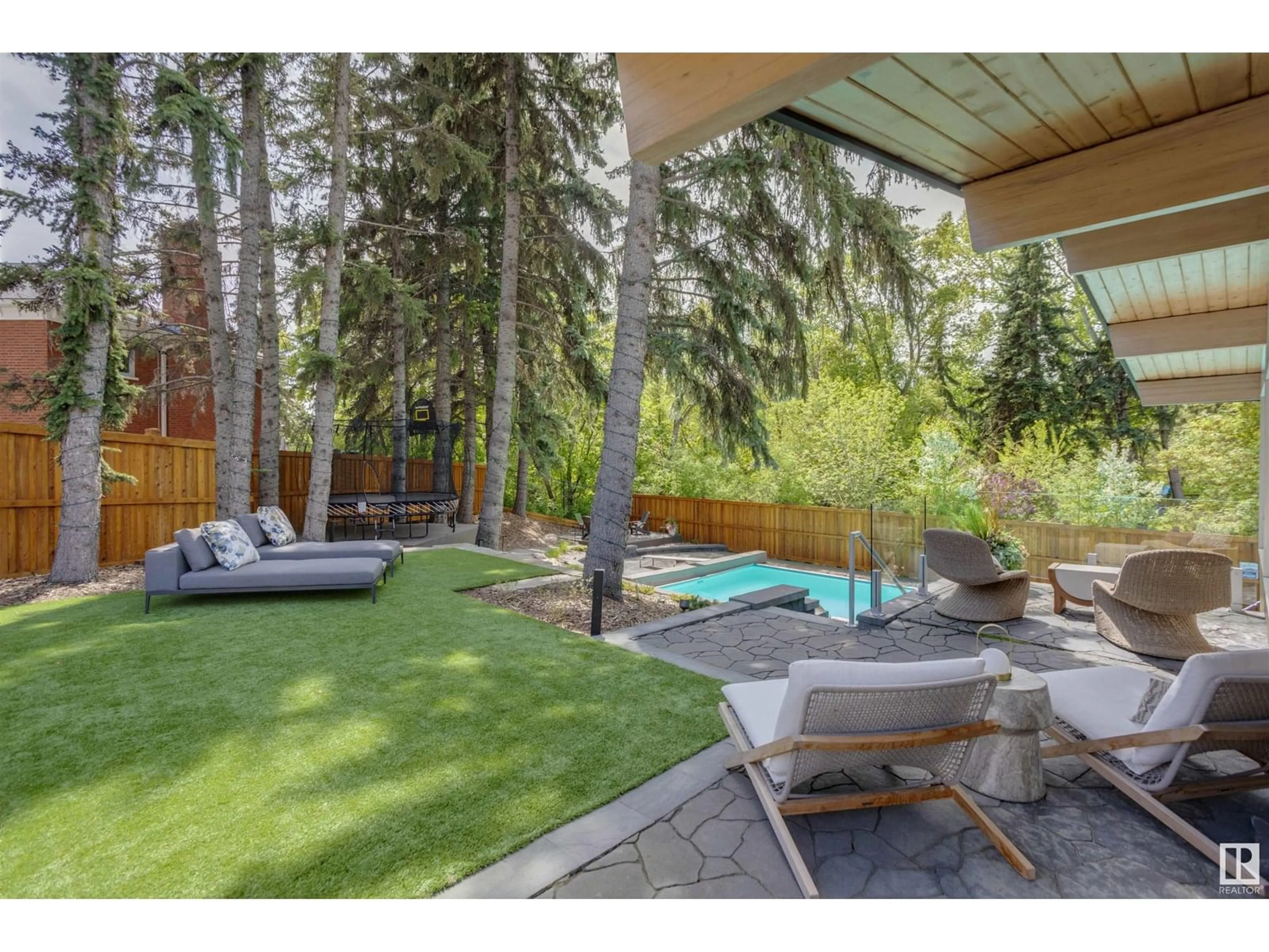 Patio, forest/trees view for 3 VALLEYVIEW CR, Edmonton Alberta T5R5S5