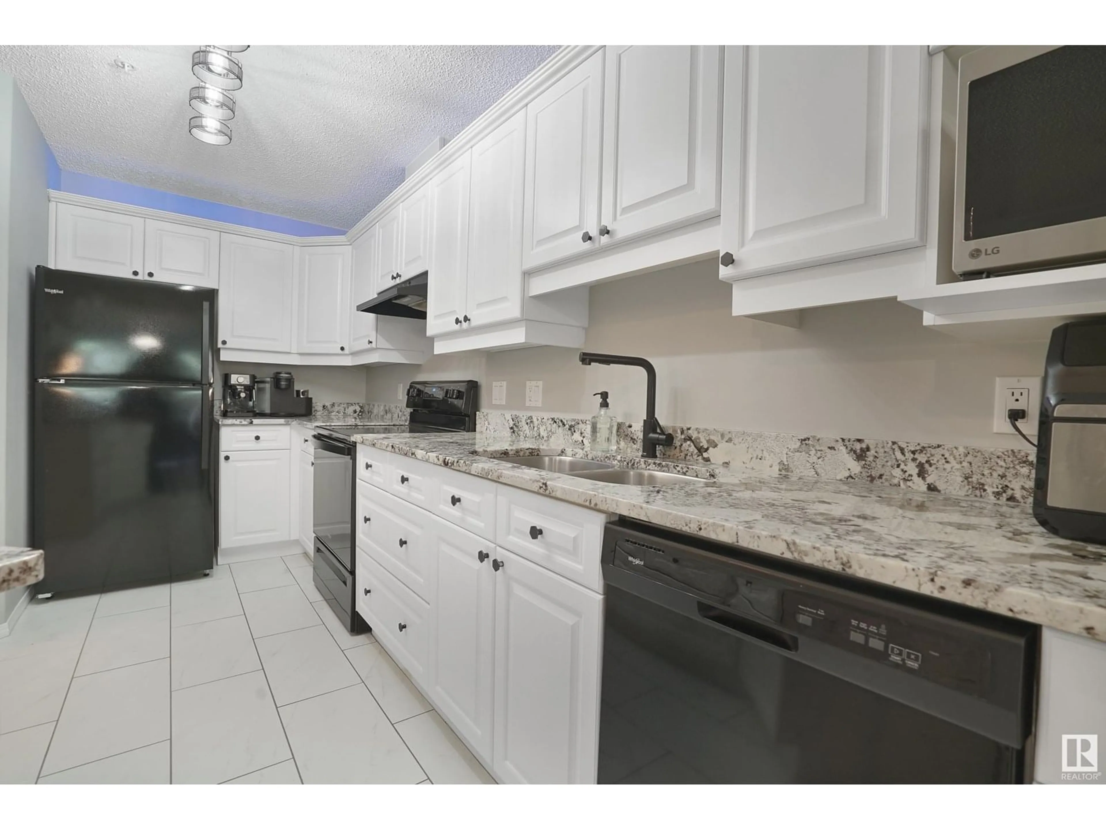 Standard kitchen, ceramic/tile floor for #109 - 10221 111 ST, Edmonton Alberta T5K2W5