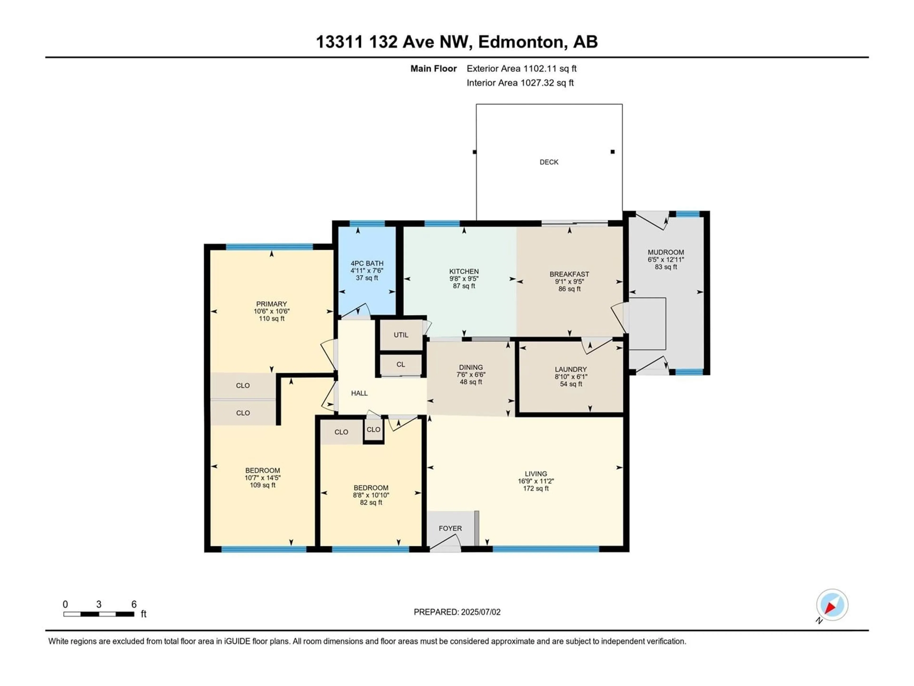 Floor plan for 13311 132 AV NW, Edmonton Alberta T5L3R4