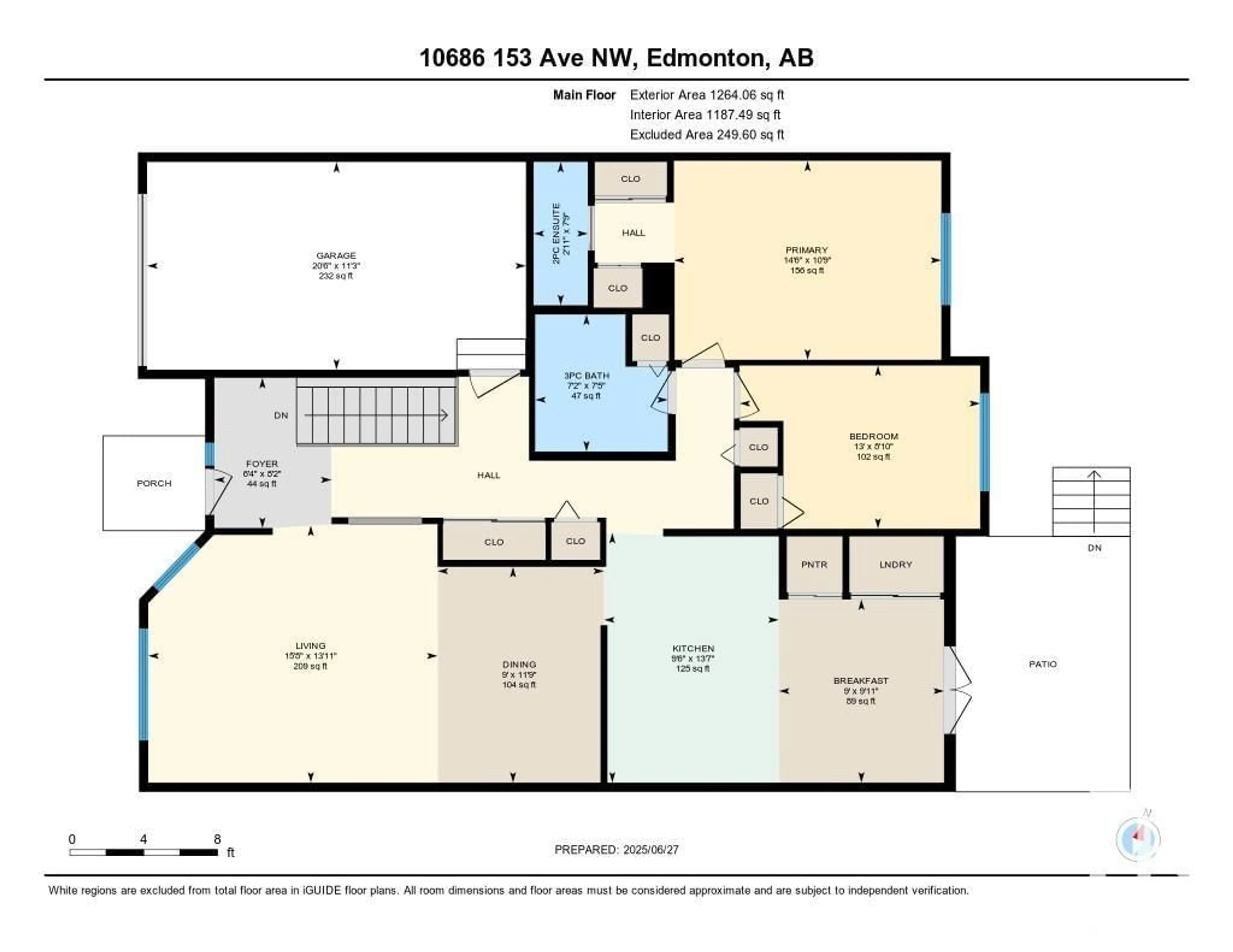 Floor plan for 10686 153 AVE, Edmonton Alberta T5X5S1