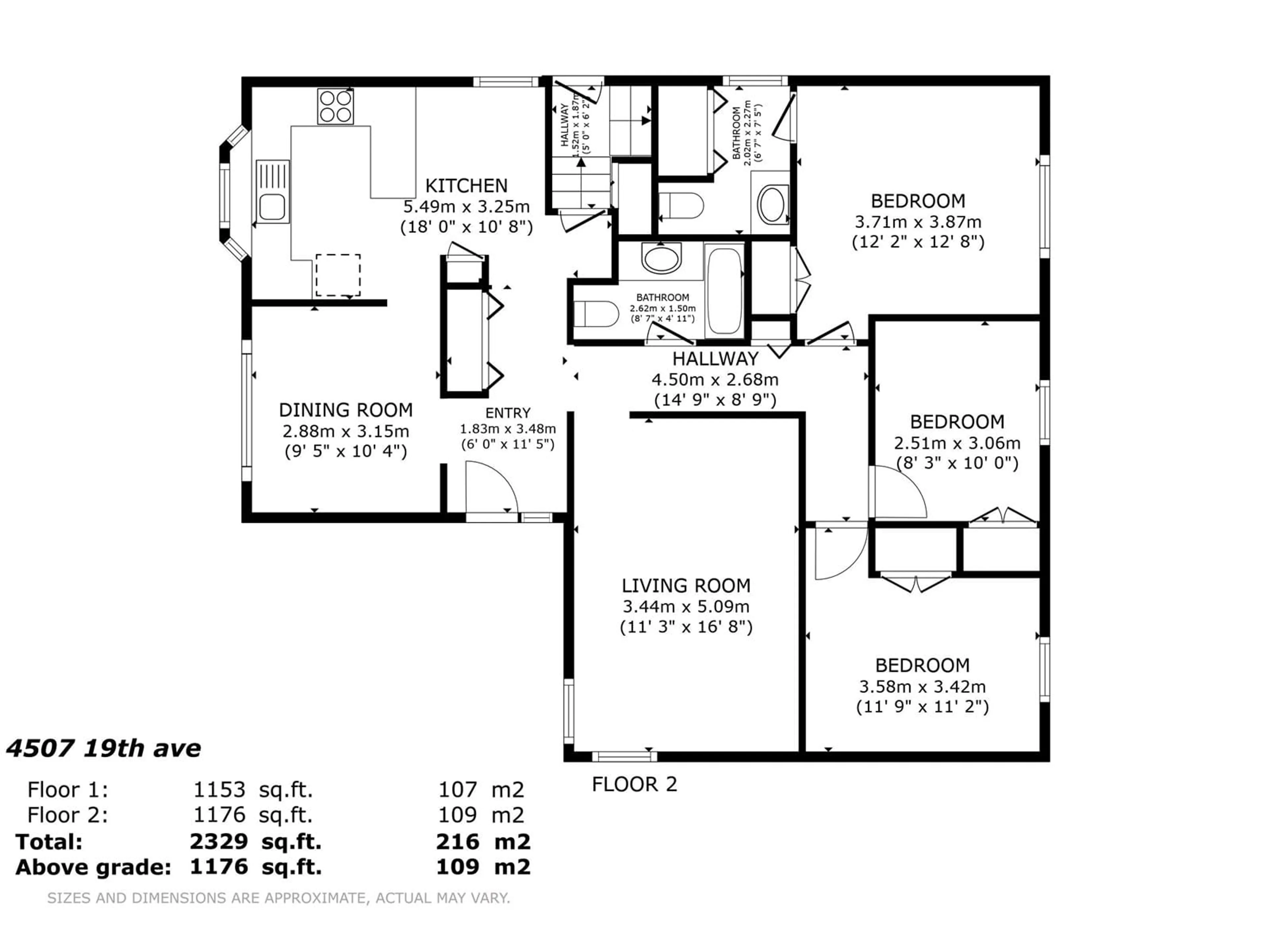 Floor plan for 4507 19 AV, Edmonton Alberta T6L2S9