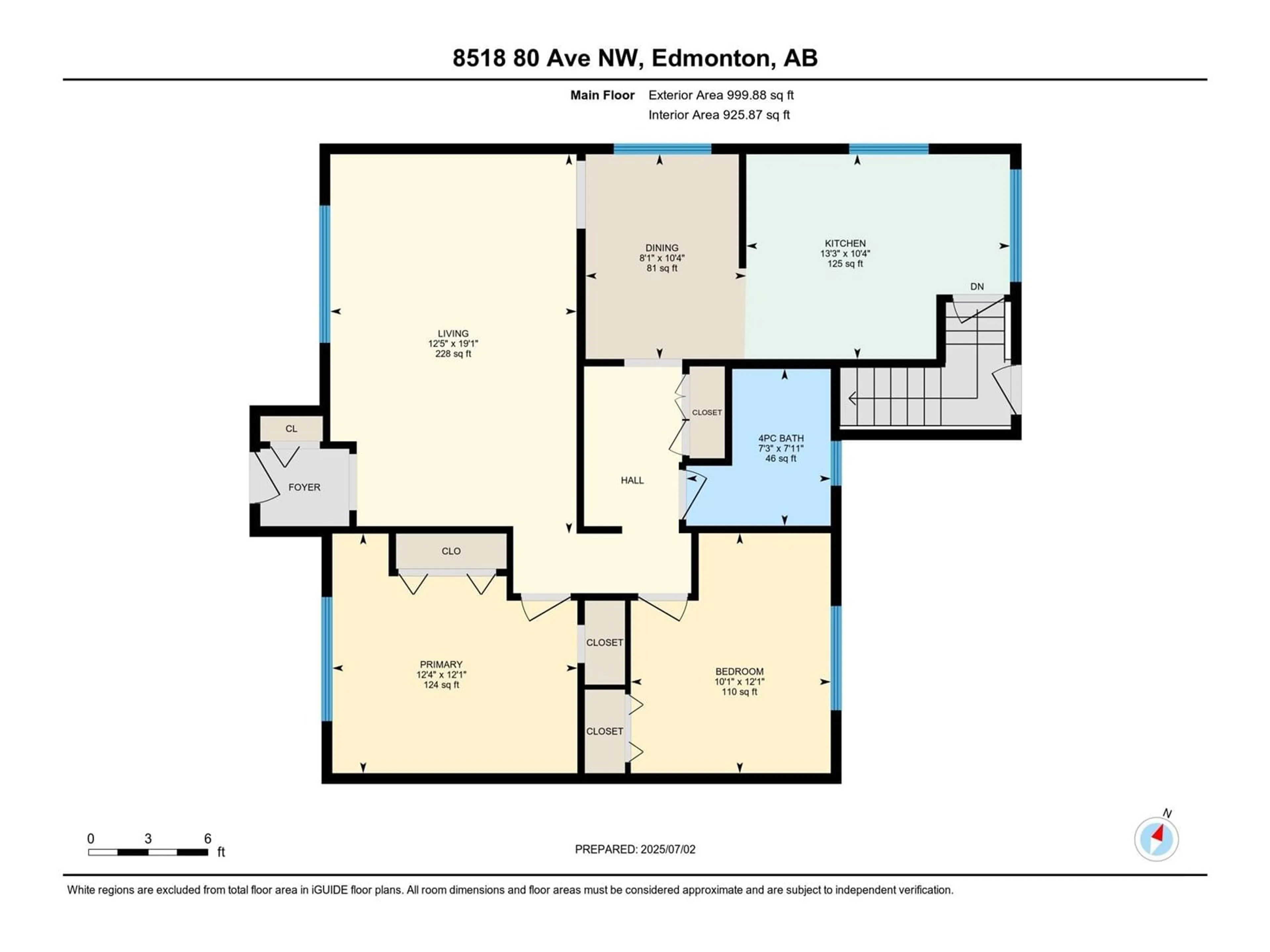 Floor plan for NW - 8518 80 AV, Edmonton Alberta T6C0T3