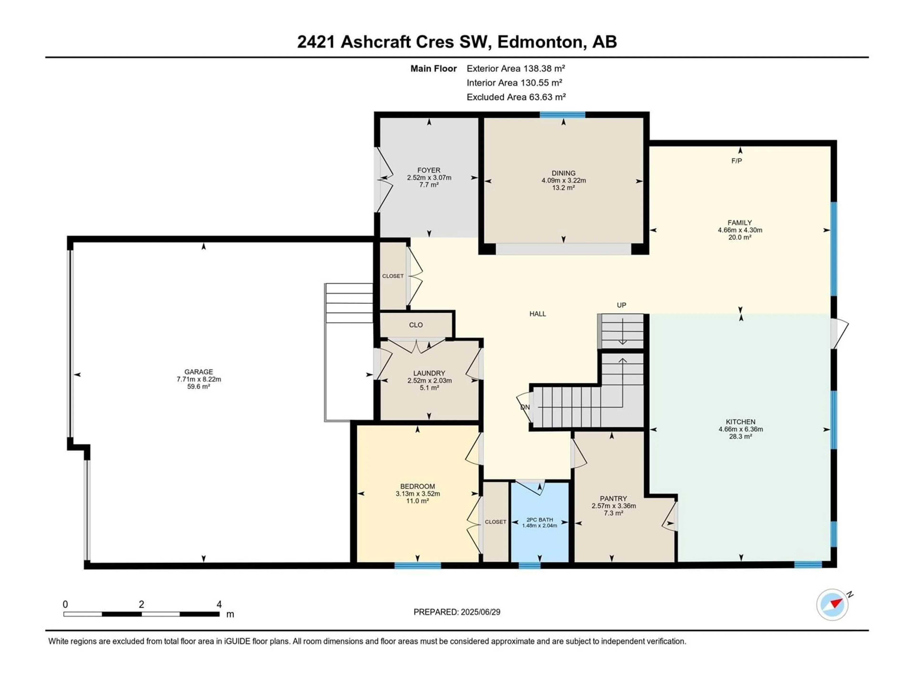 Floor plan for 2421 ASHCRAFT CR, Edmonton Alberta T6W2M9
