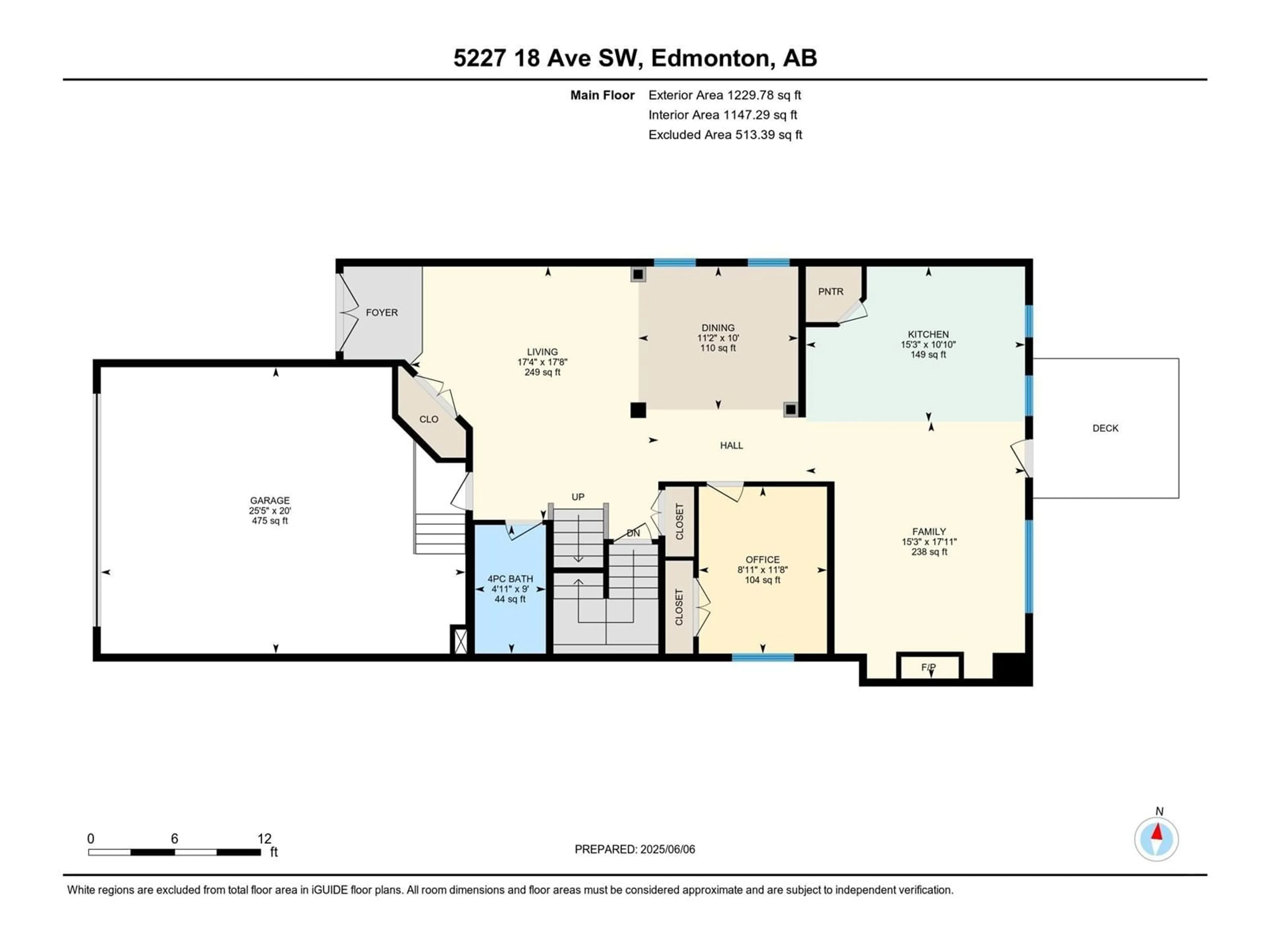 Floor plan for 5227 18 AV, Edmonton Alberta T6X1Y1