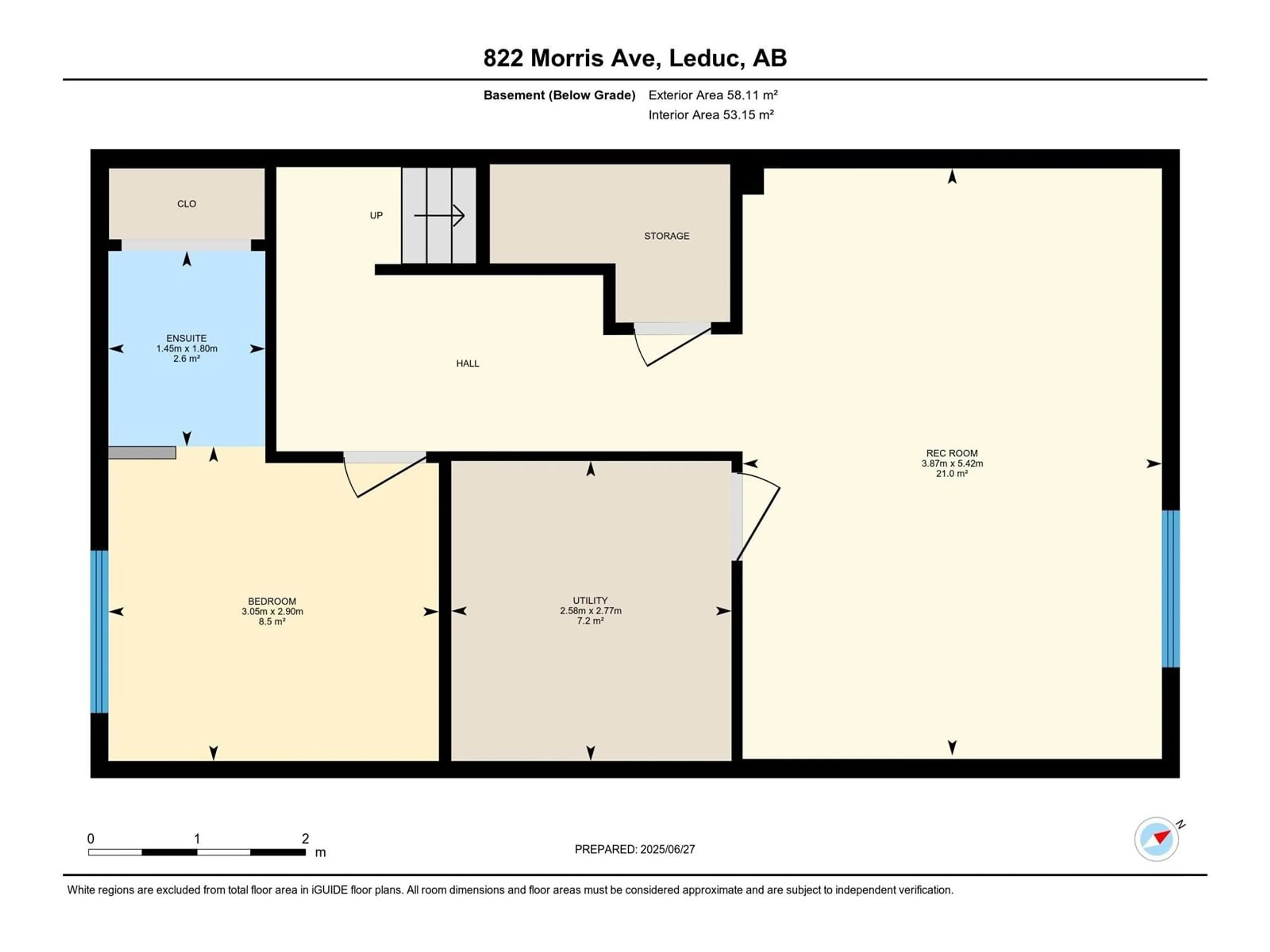 Floor plan for 822 MORRIS AV, Leduc Alberta T9E1E9