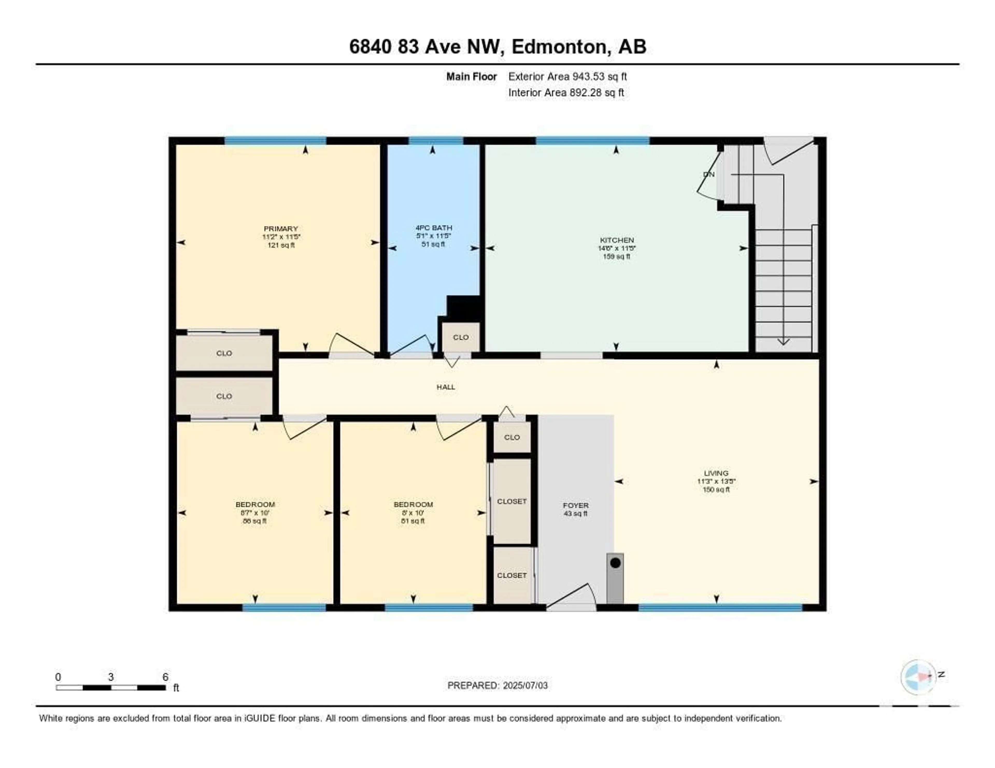 Floor plan for 6840 83 AV, Edmonton Alberta T6B0G5