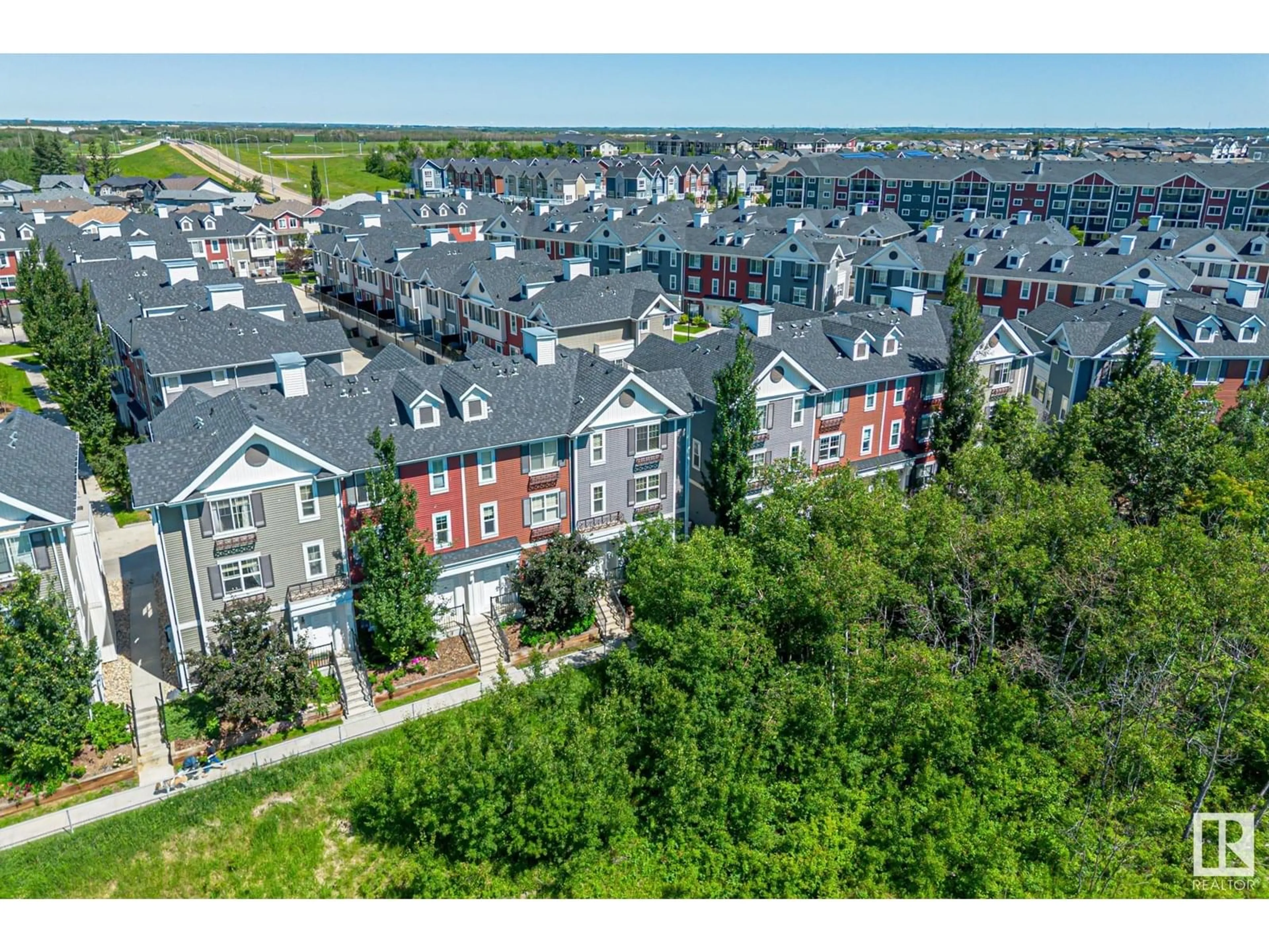 A pic from outside/outdoor area/front of a property/back of a property/a pic from drone, city buildings view from balcony for #44 - 8315 180 AV NW, Edmonton Alberta T5J0J2