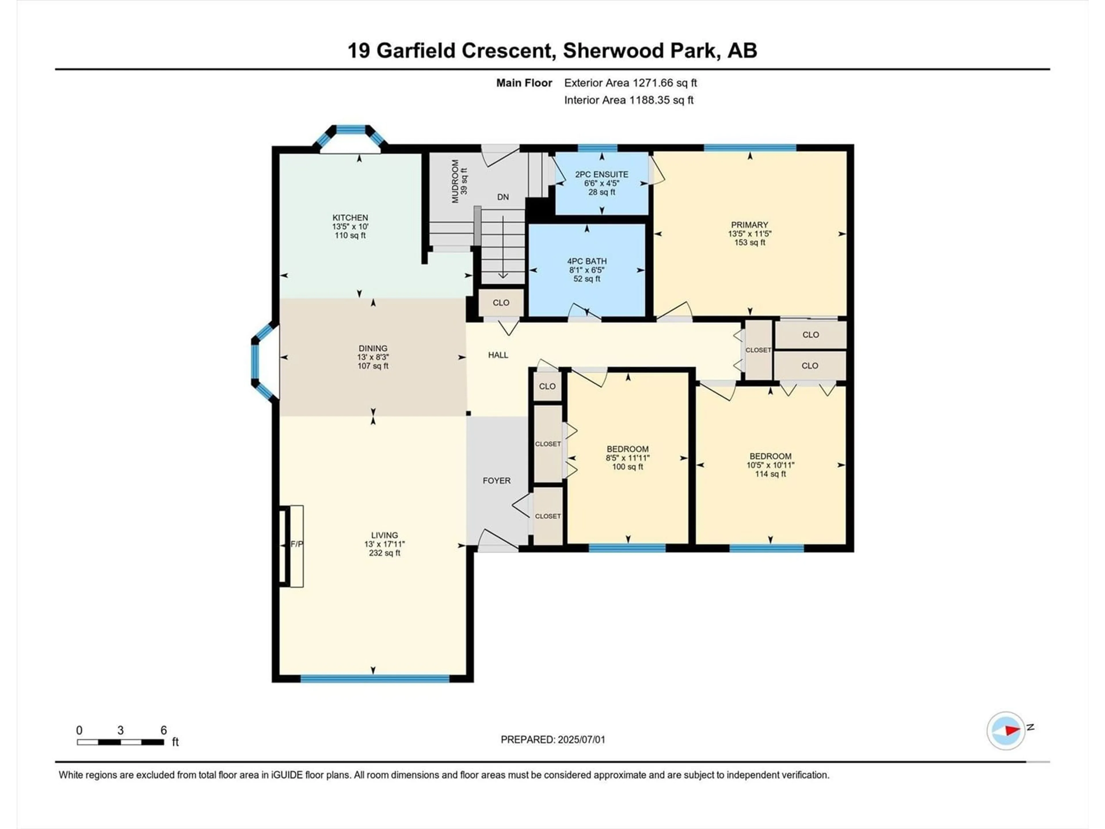 Floor plan for 19 GARFIELD CR, Sherwood Park Alberta T8A3L6