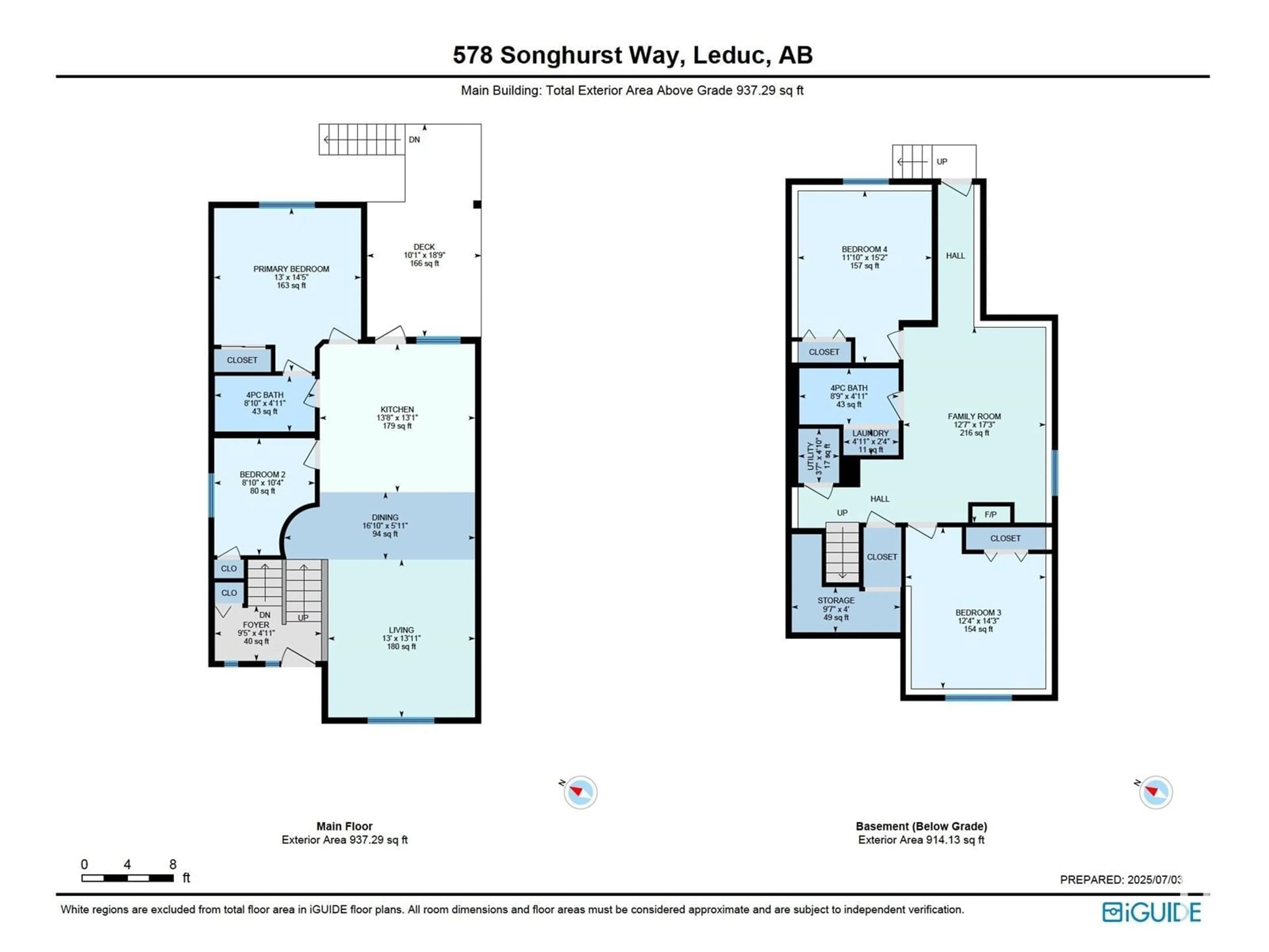 Floor plan for 578 SONGHURST WY, Leduc Alberta T9E0R2