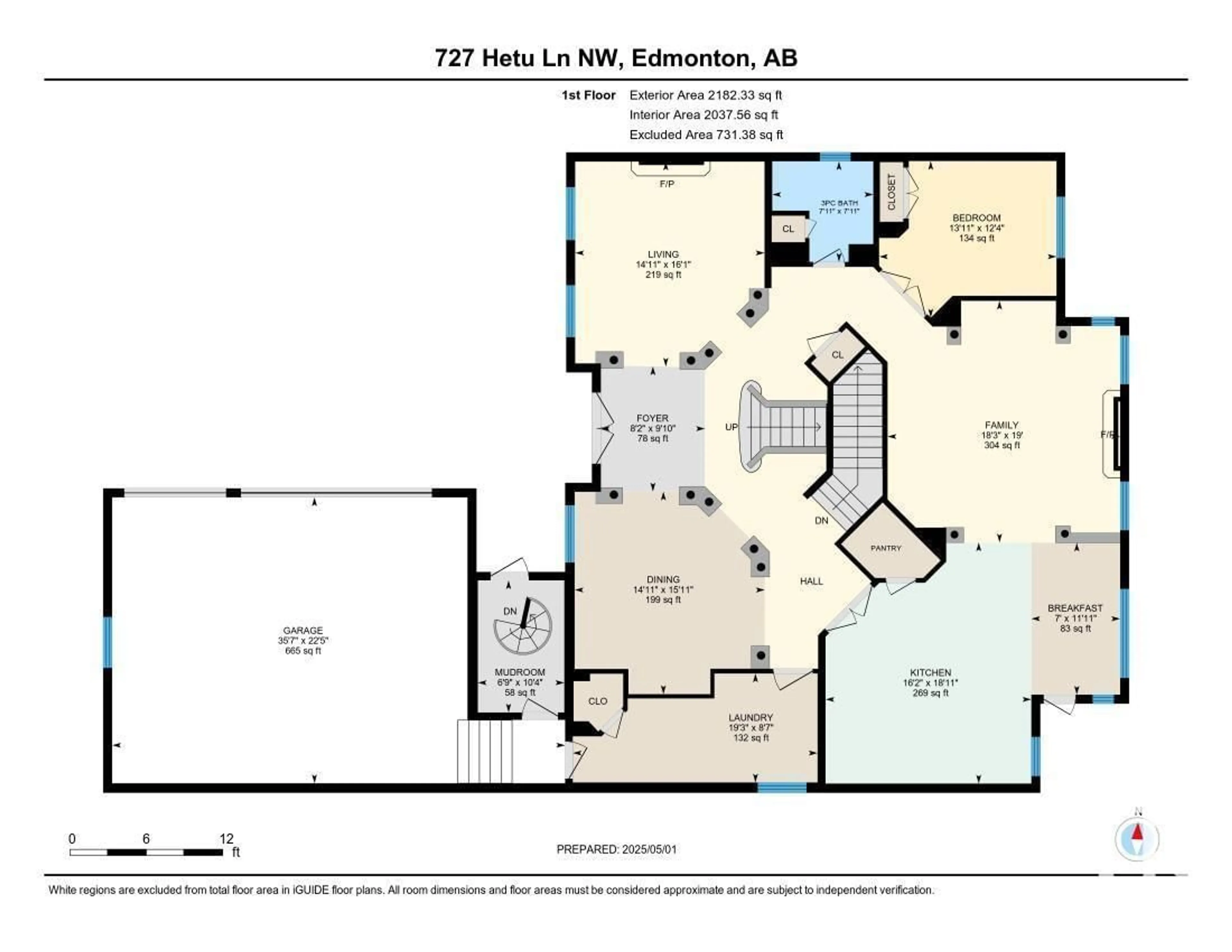 Floor plan for 727 HETU LN, Edmonton Alberta T6R2W9