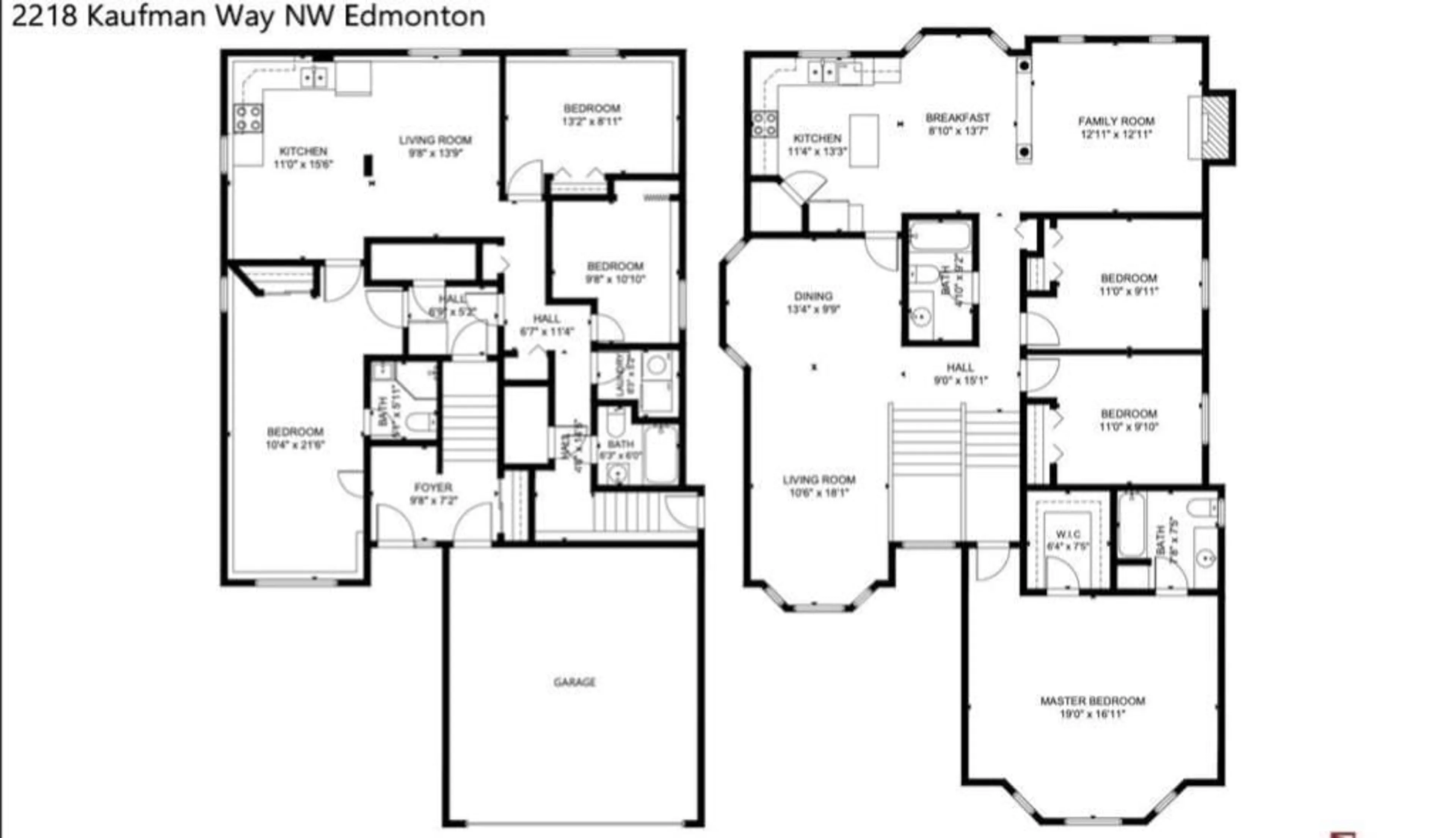 Floor plan for 2218 KAUFMAN WAY, Edmonton Alberta T6L7E2