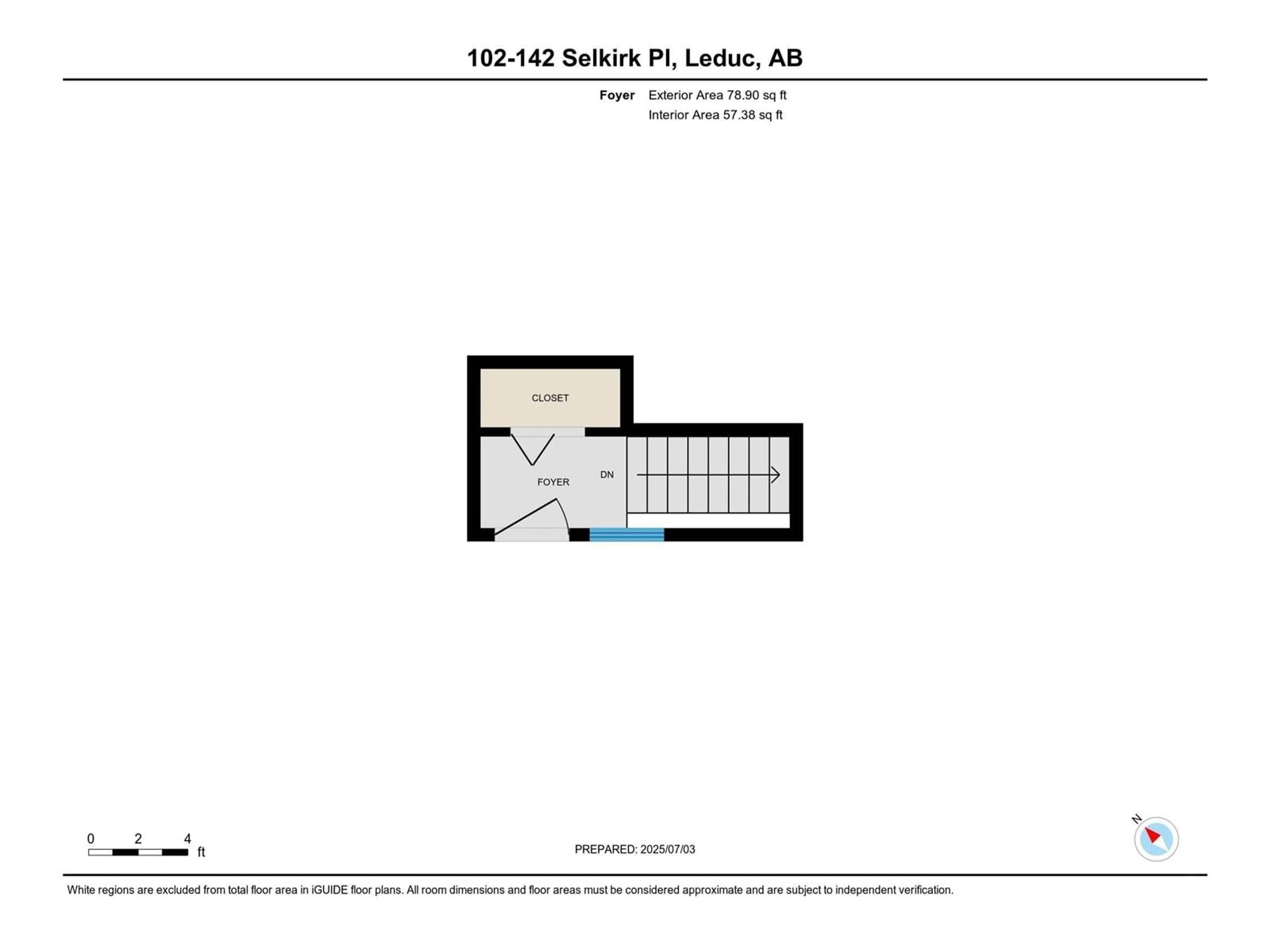 Floor plan for #102 - 142 SELKIRK PL, Leduc Alberta T9E0M9