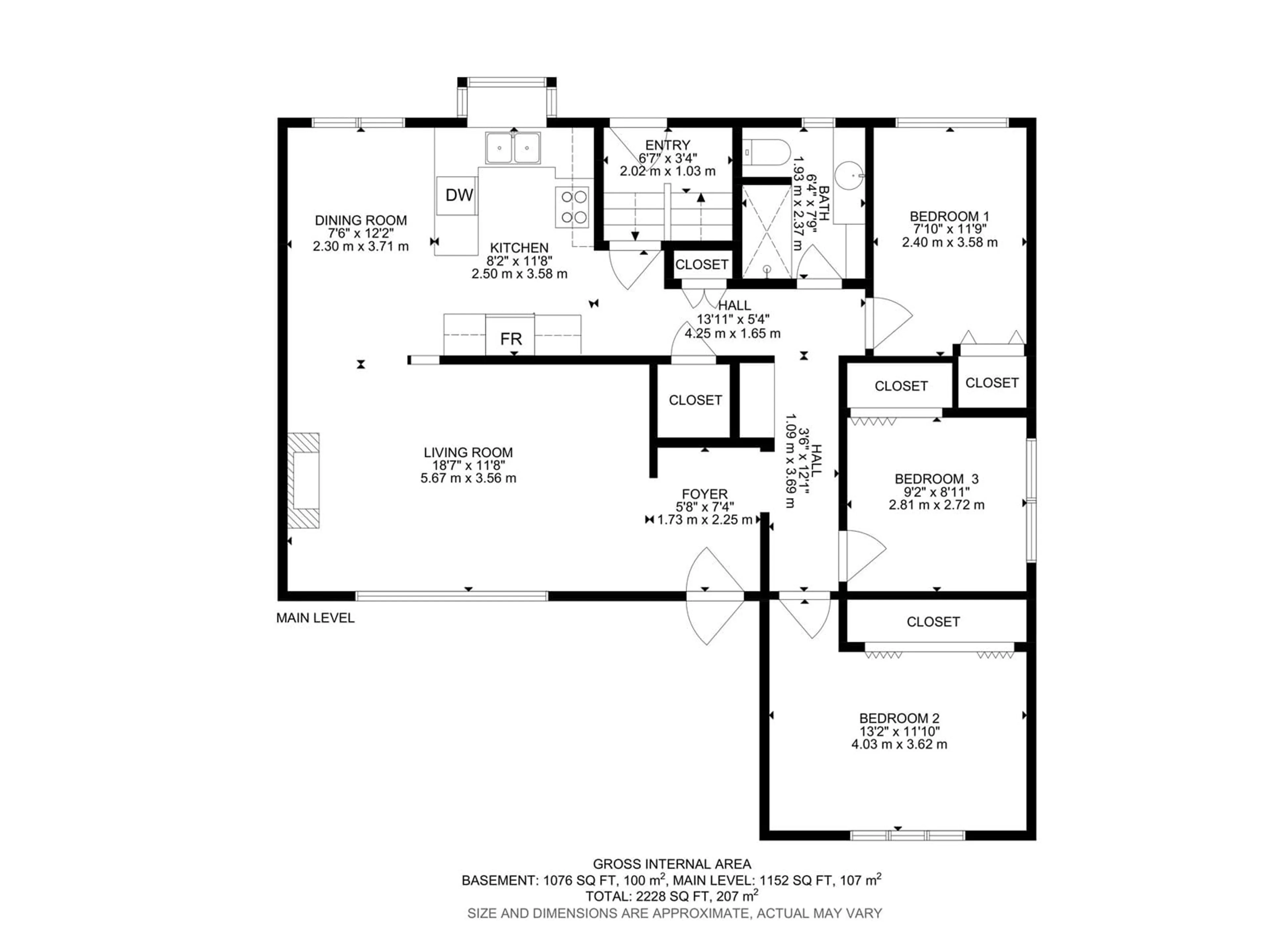 Floor plan for 15934 94 AV, Edmonton Alberta T5R5K8
