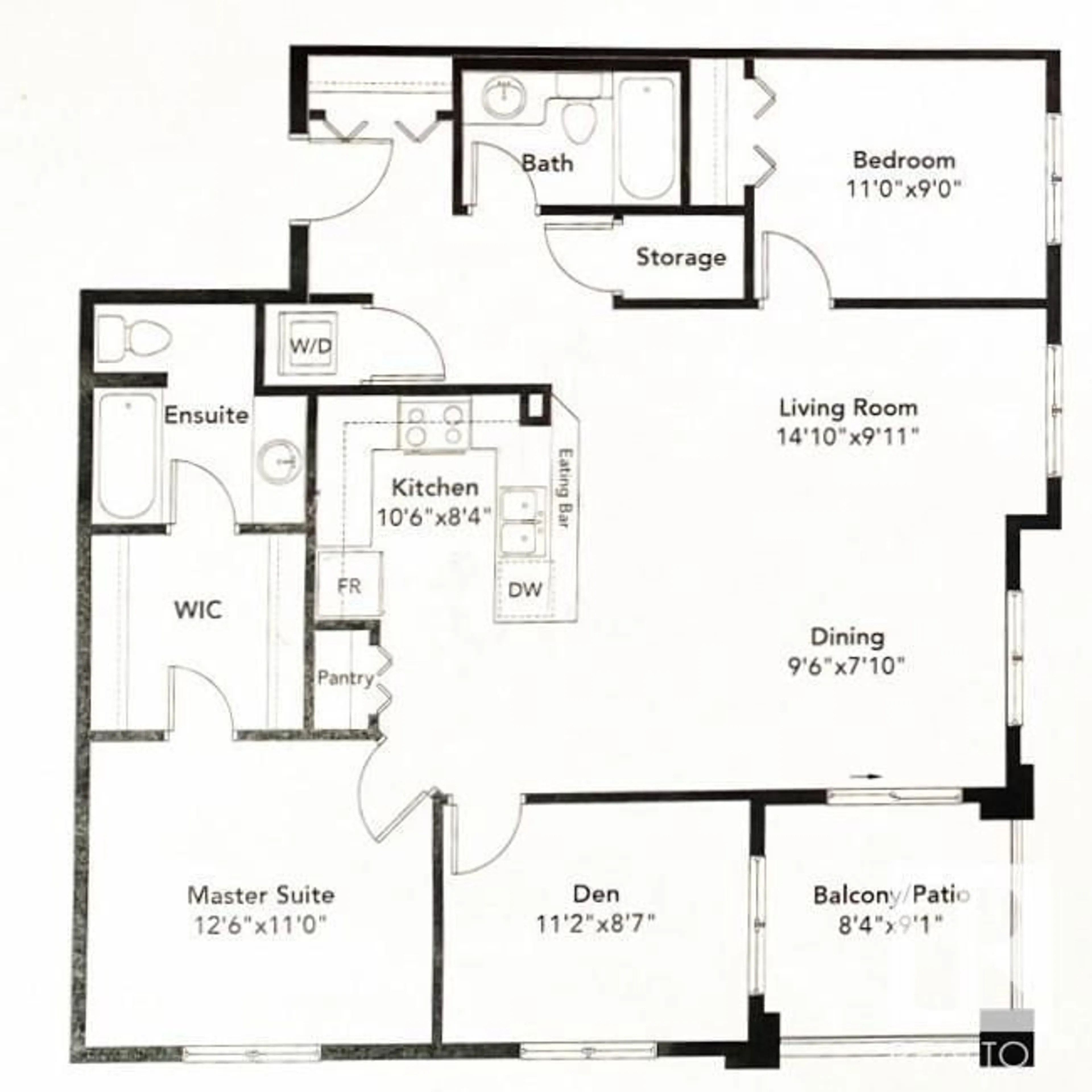 Floor plan for 319 - 3670 139 AV NW, Edmonton Alberta T5Y3N5