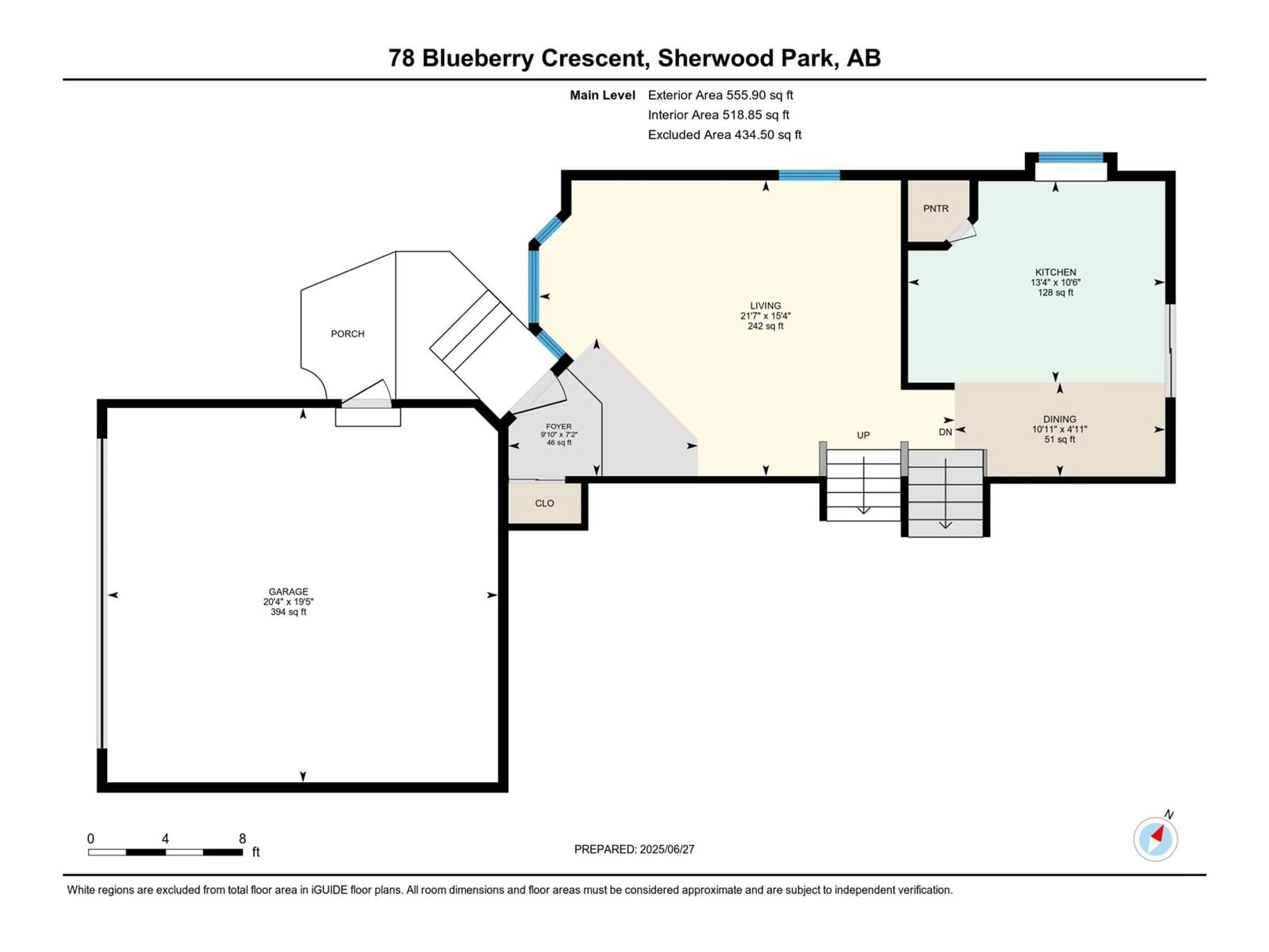 Floor plan for 78 BLUEBERRY CR, Sherwood Park Alberta T8H1R6