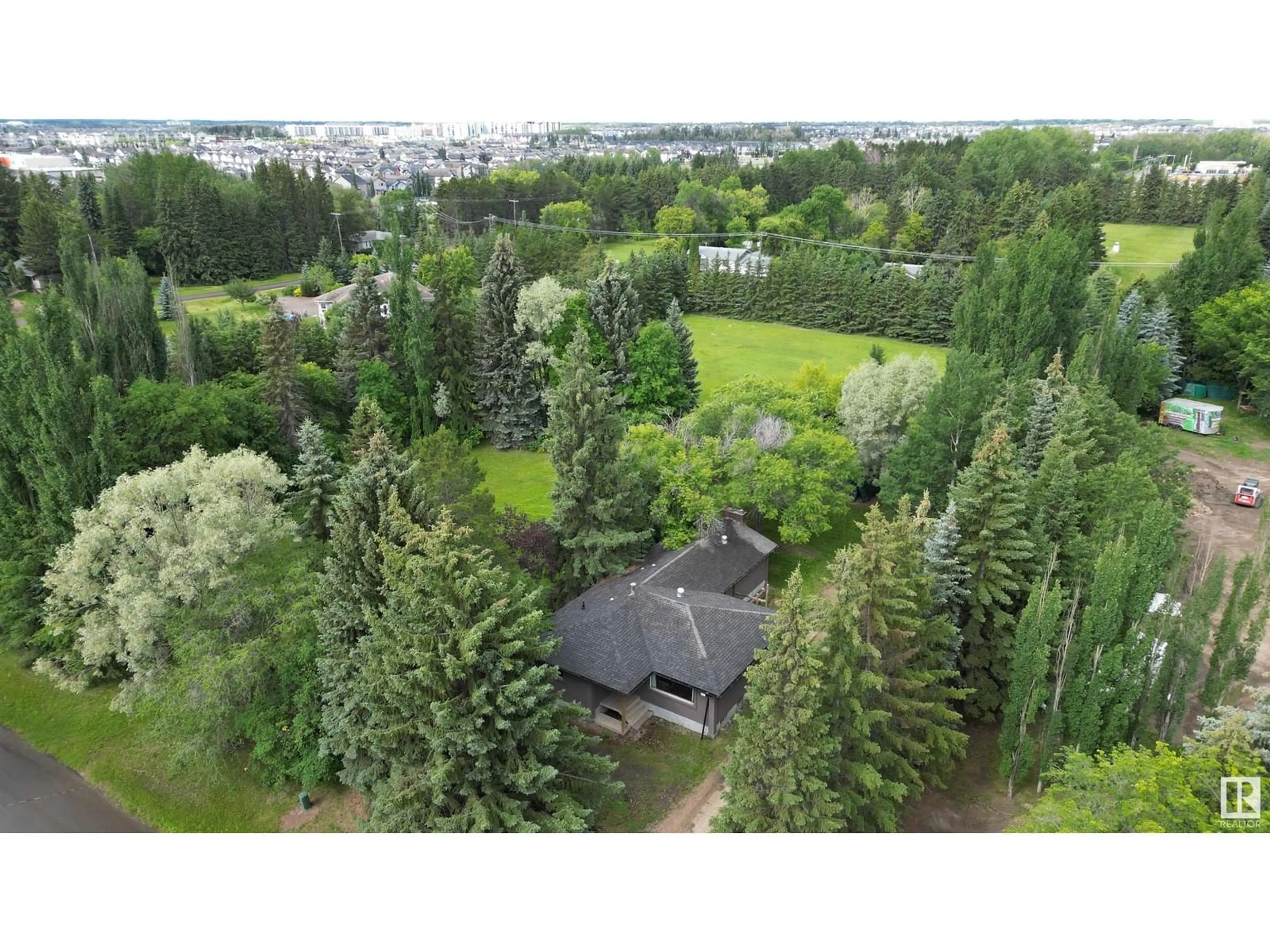 A pic from outside/outdoor area/front of a property/back of a property/a pic from drone, forest/trees view for NW - 9712 209 ST, Edmonton Alberta T5T5X9