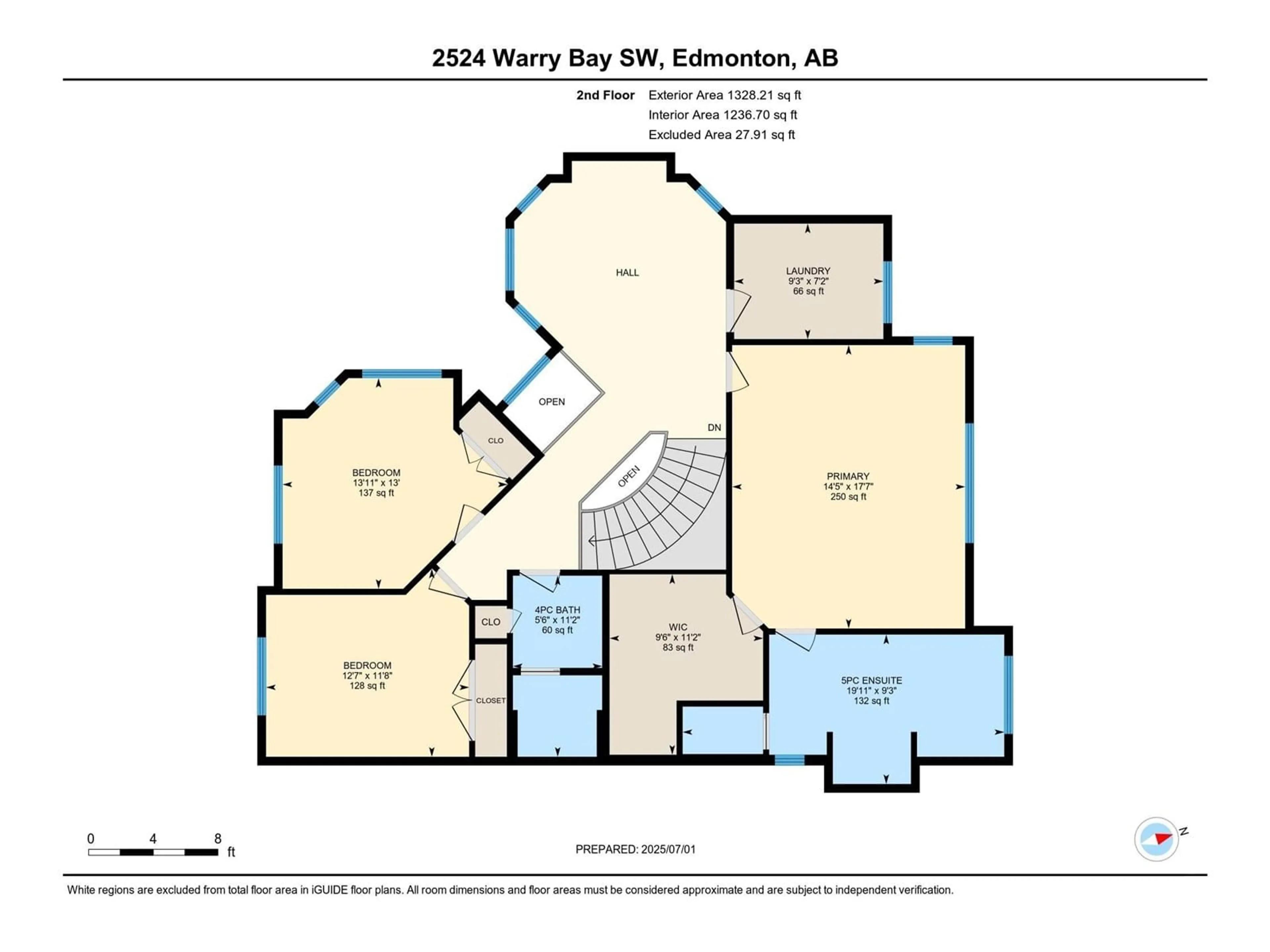 Floor plan for SW - 2524 WARRY BAY BA, Edmonton Alberta T6W0P1