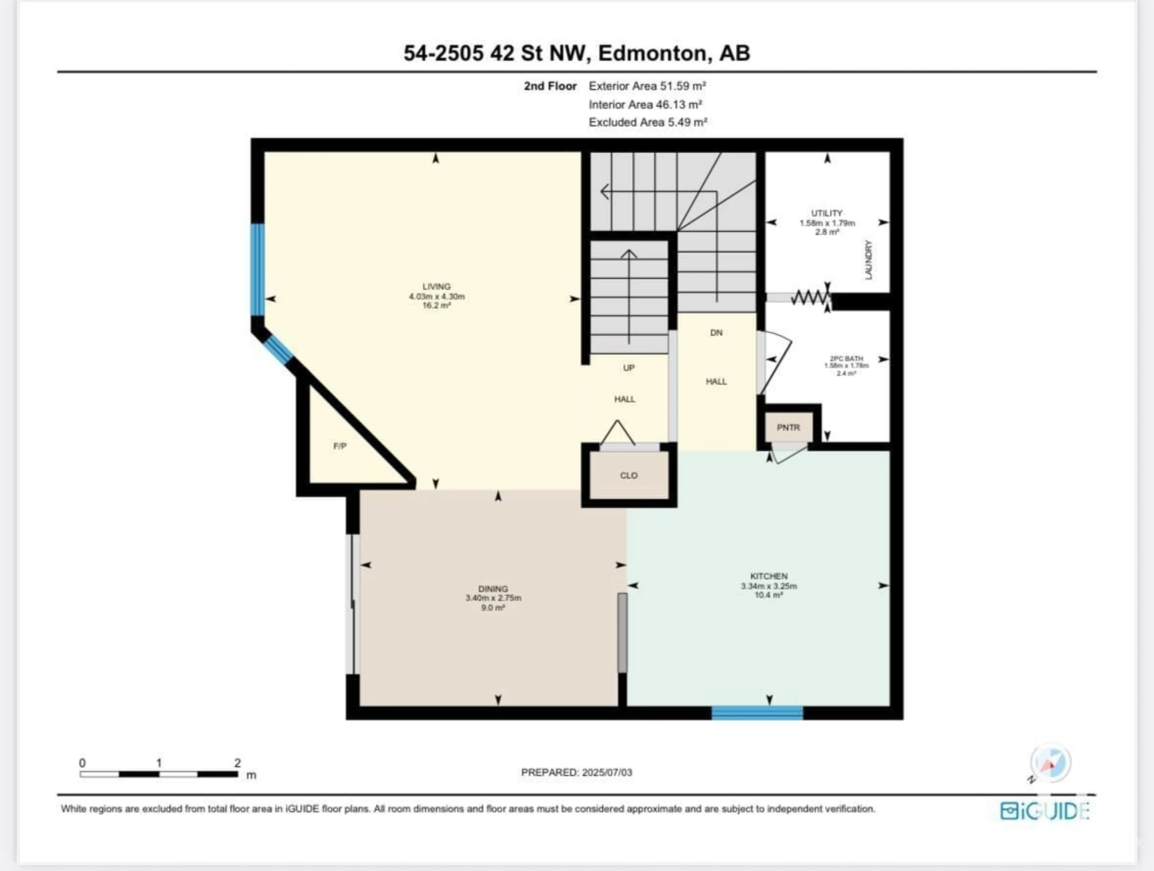 Floor plan for 54 - 2505 42 ST NW, Edmonton Alberta T6L7G8