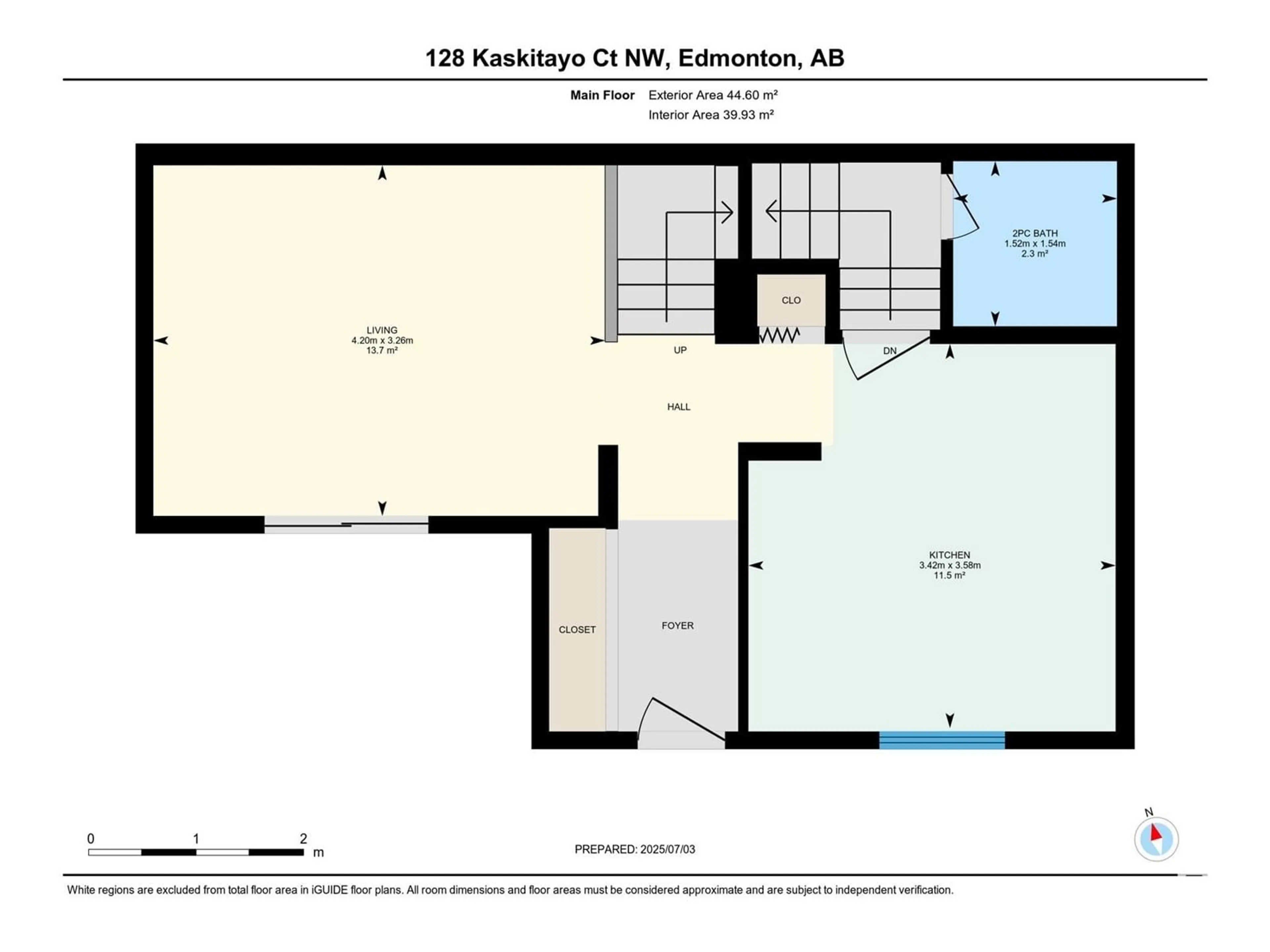 Floor plan for 128 KASKITAYO CO, Edmonton Alberta T6J3T3