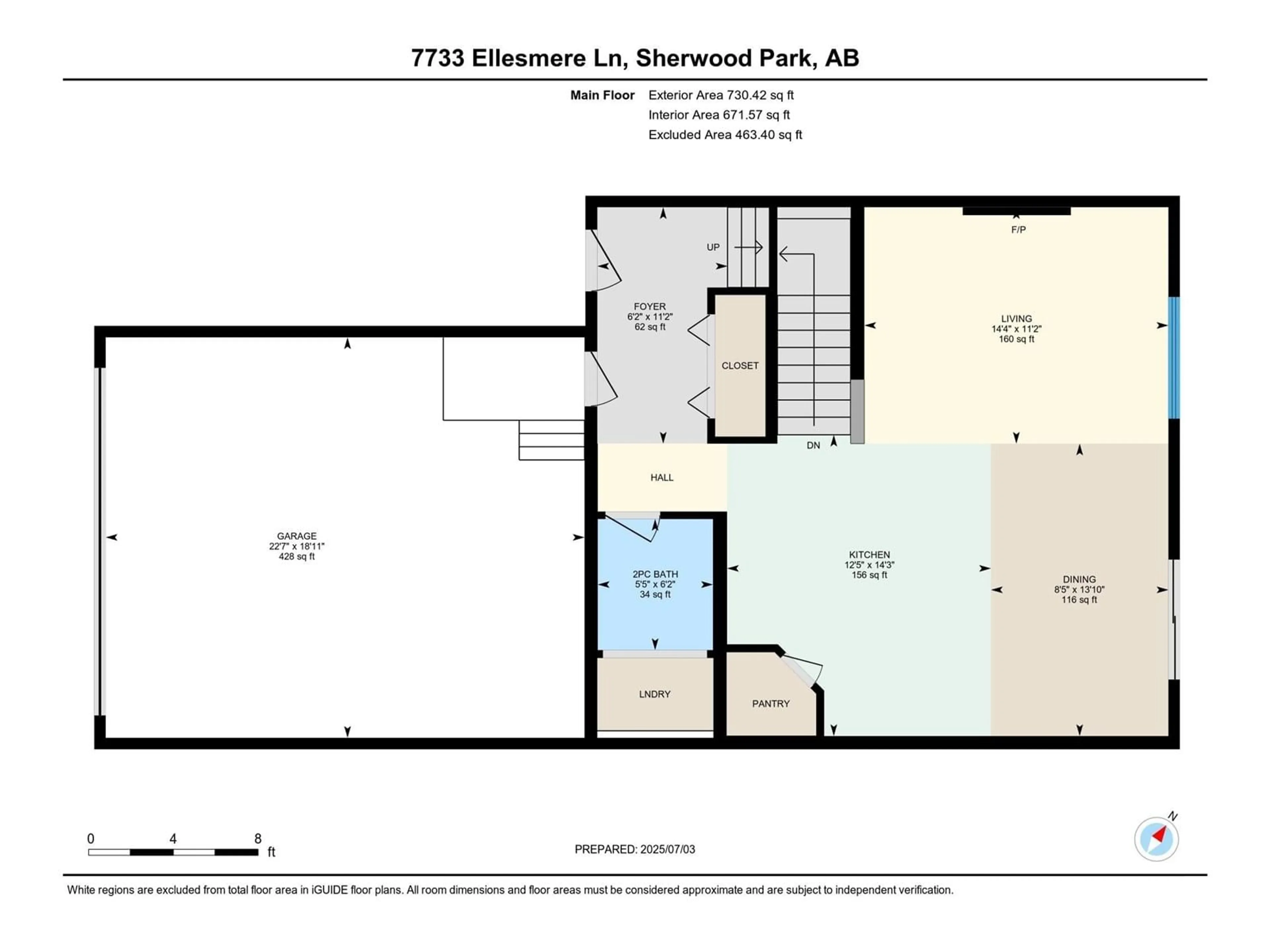 Floor plan for 7733 ELLESMERE LN, Sherwood Park Alberta T8H0P7