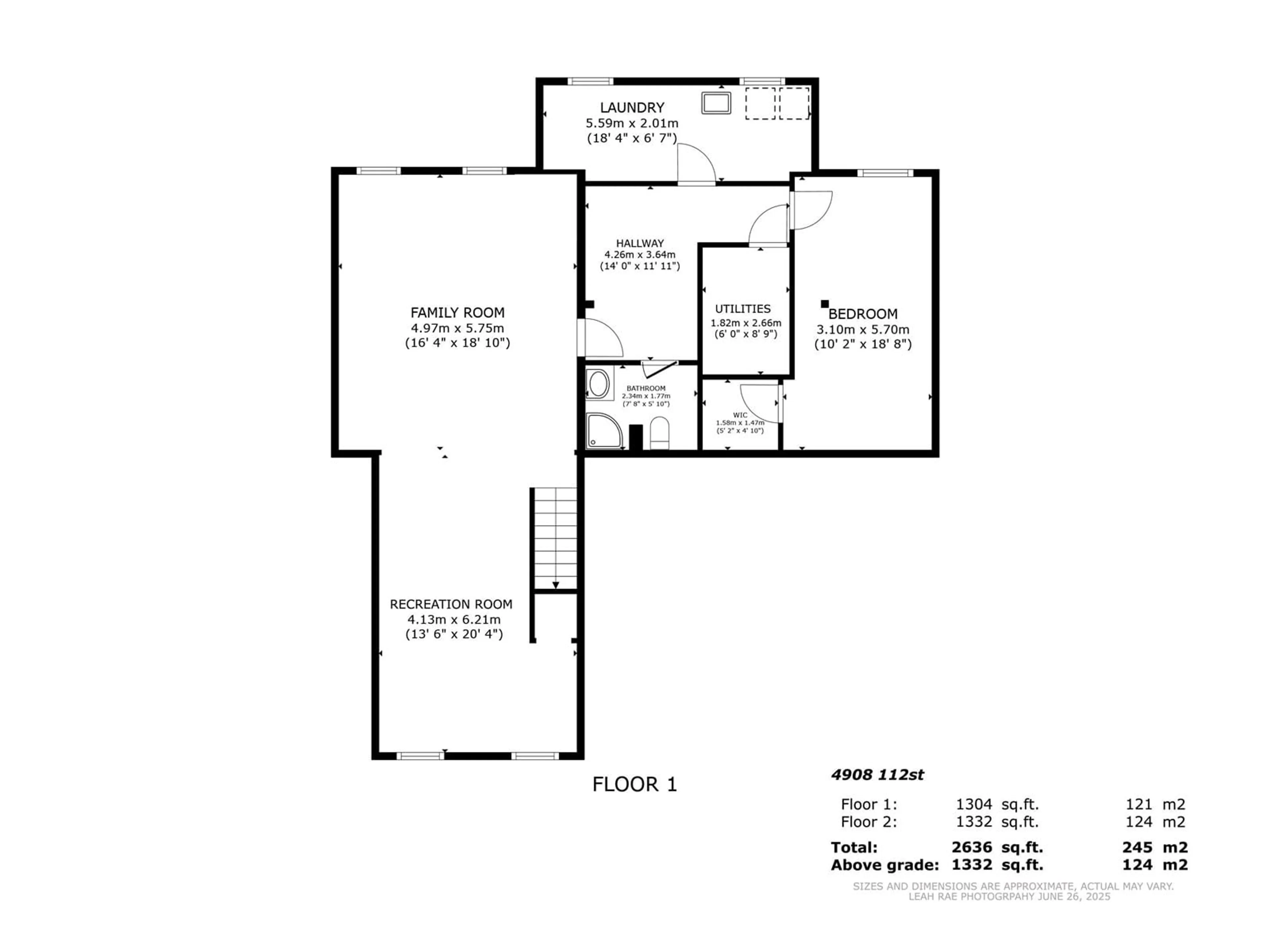 Floor plan for 4908 112 ST, Edmonton Alberta T6H3H9