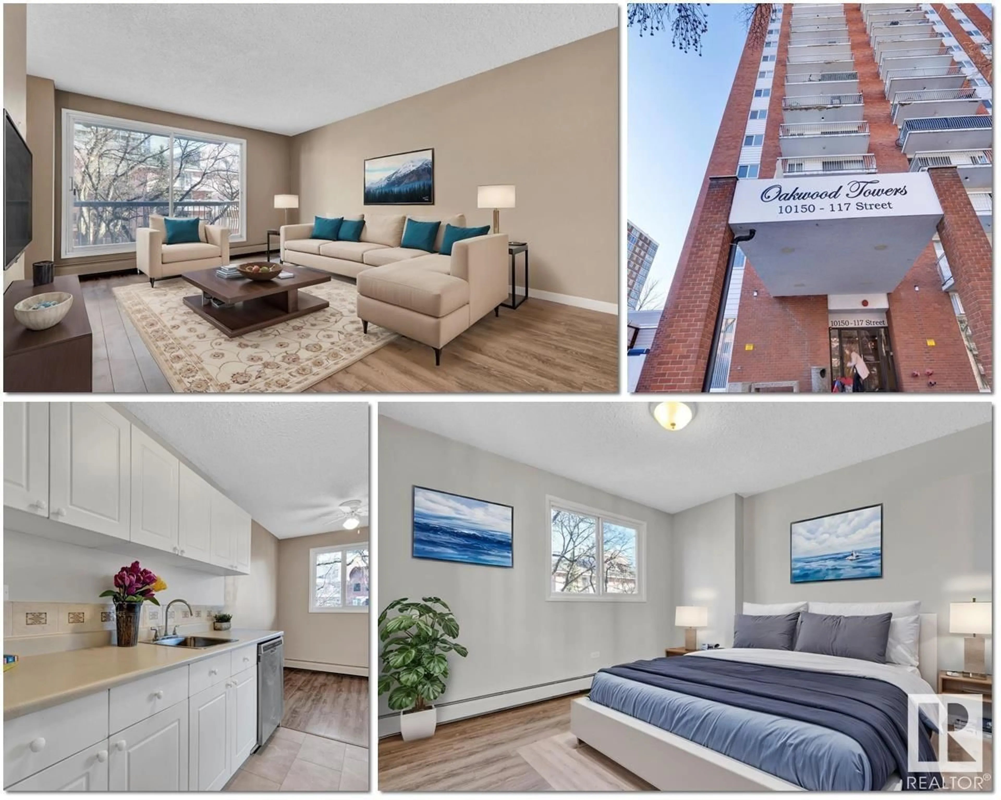 Living room with furniture, wood/laminate floor for #303 - 10150 117 ST, Edmonton Alberta T5K2J2