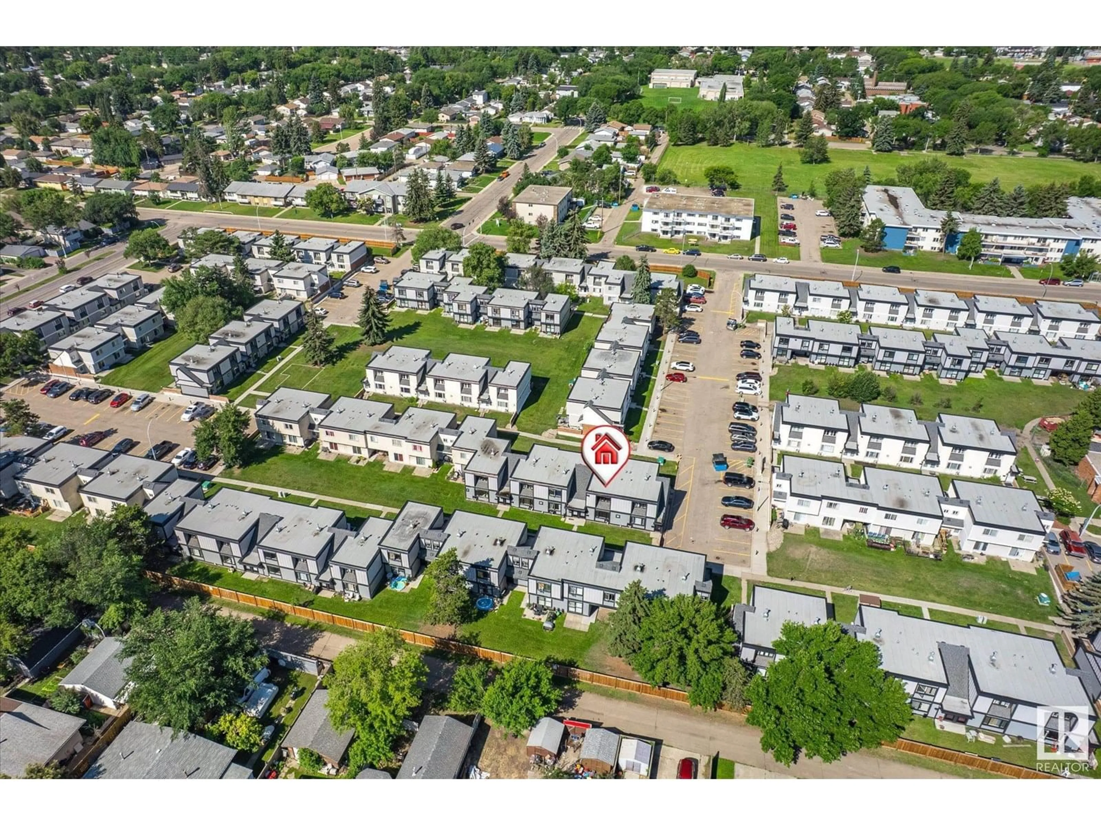 A pic from outside/outdoor area/front of a property/back of a property/a pic from drone, street for #162 - 3308 113 AV, Edmonton Alberta T5W5J8