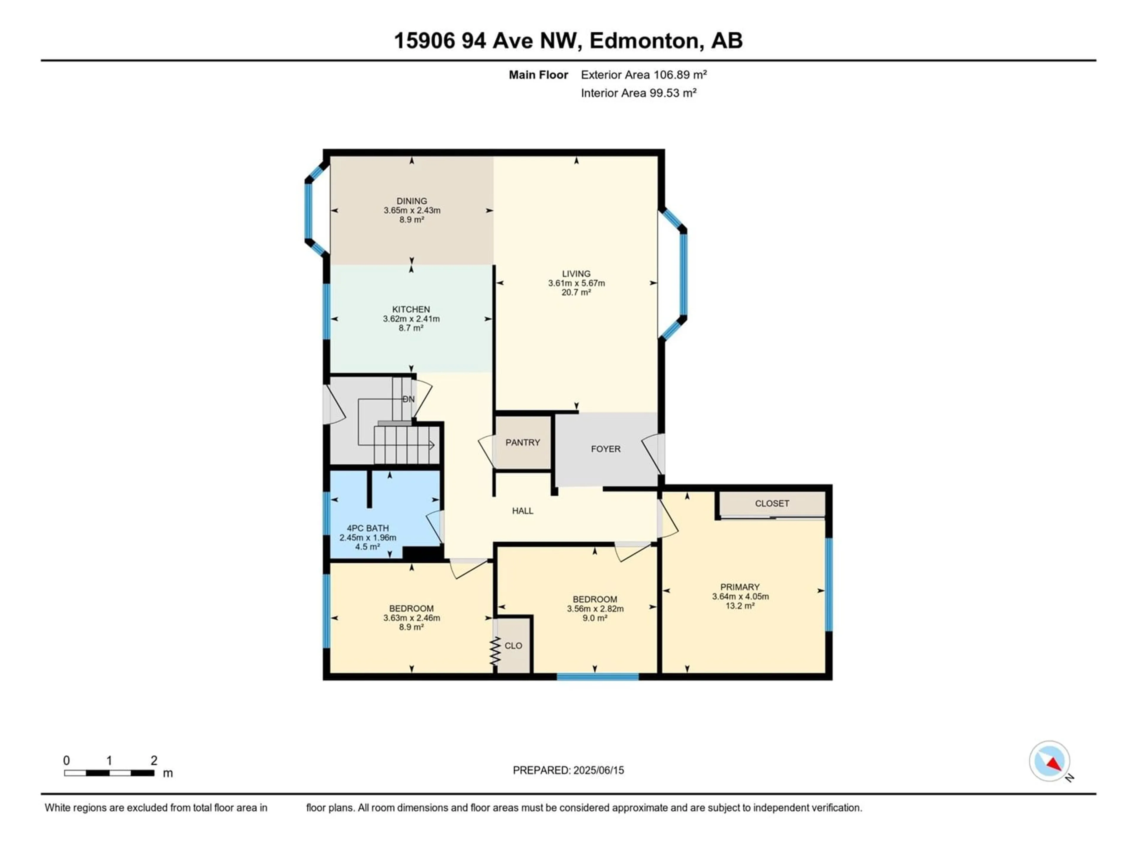 Floor plan for 15906 94 AV, Edmonton Alberta T5R5K8