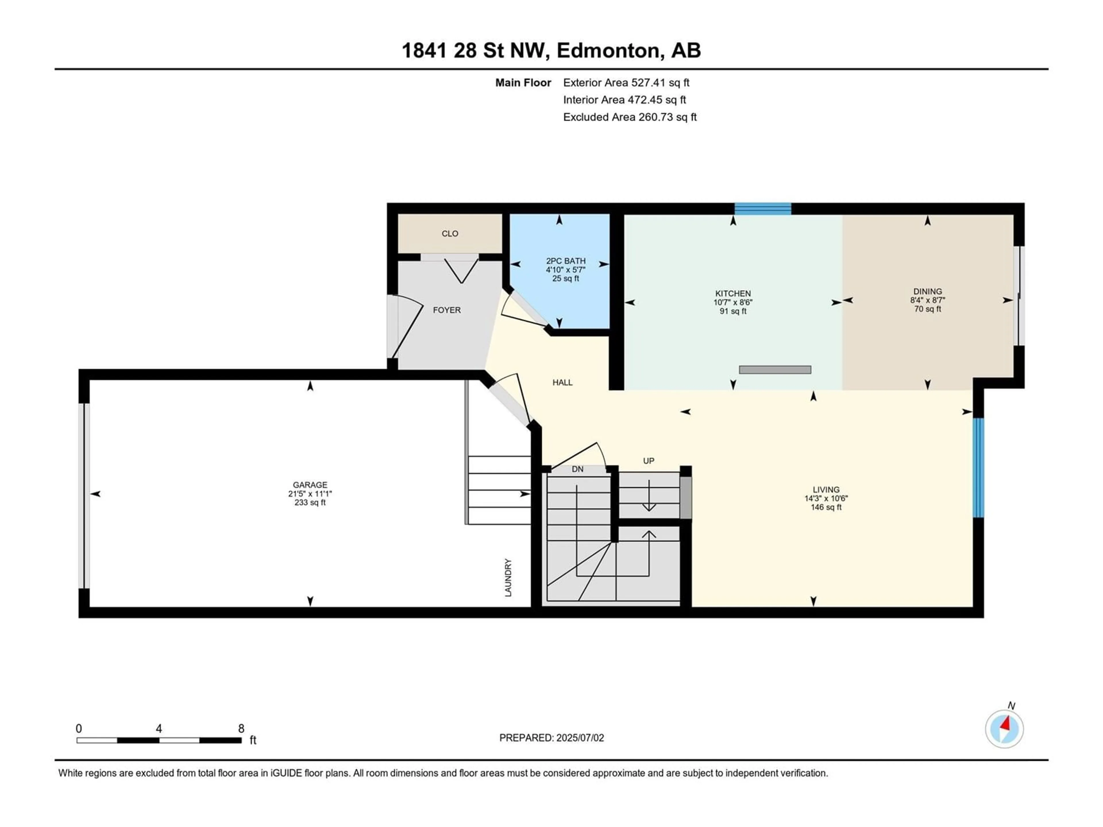 Floor plan for NW - 1841 28 ST, Edmonton Alberta T6T0N8