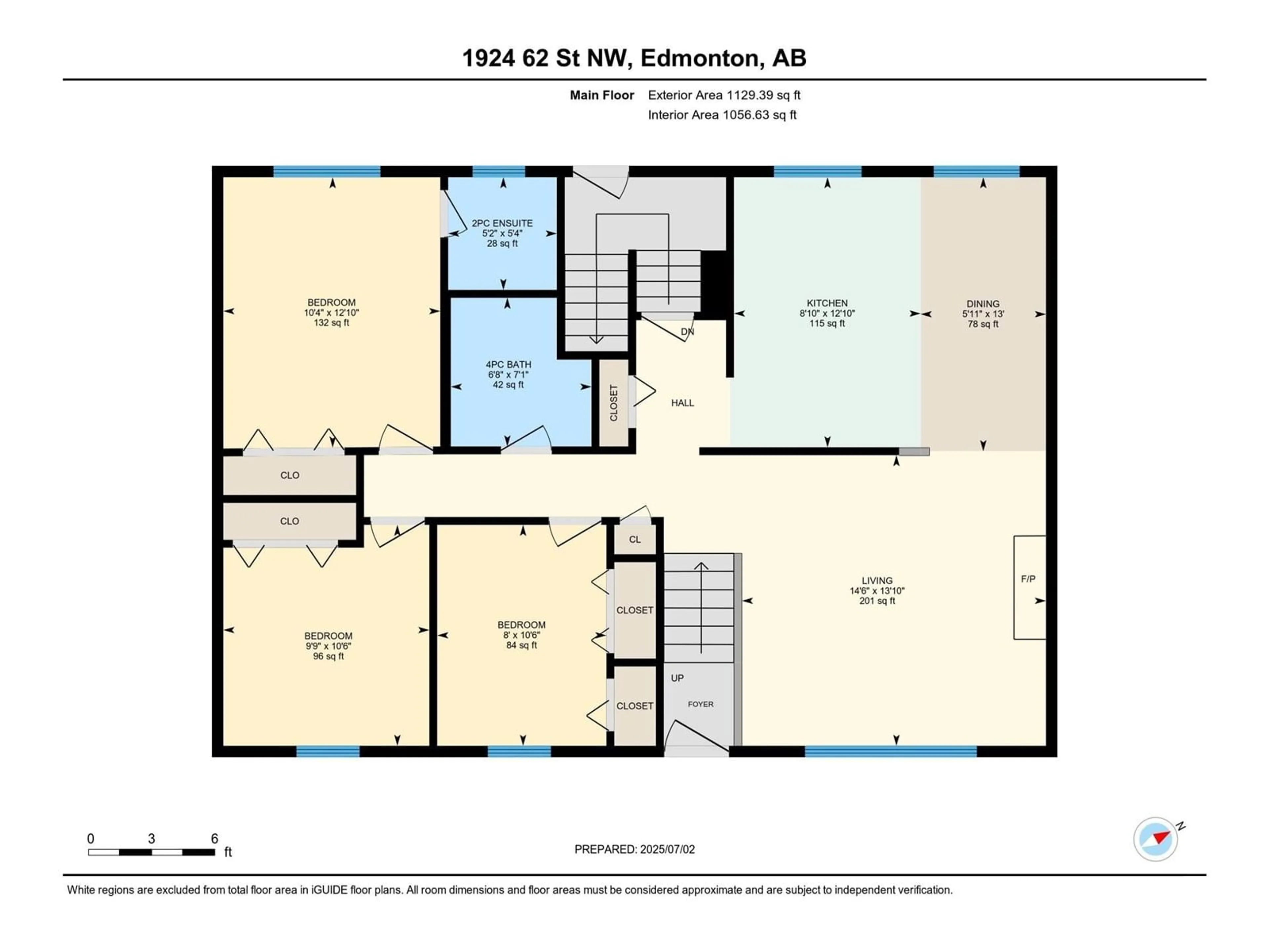 Floor plan for 1924 62 ST, Edmonton Alberta T6L1L9
