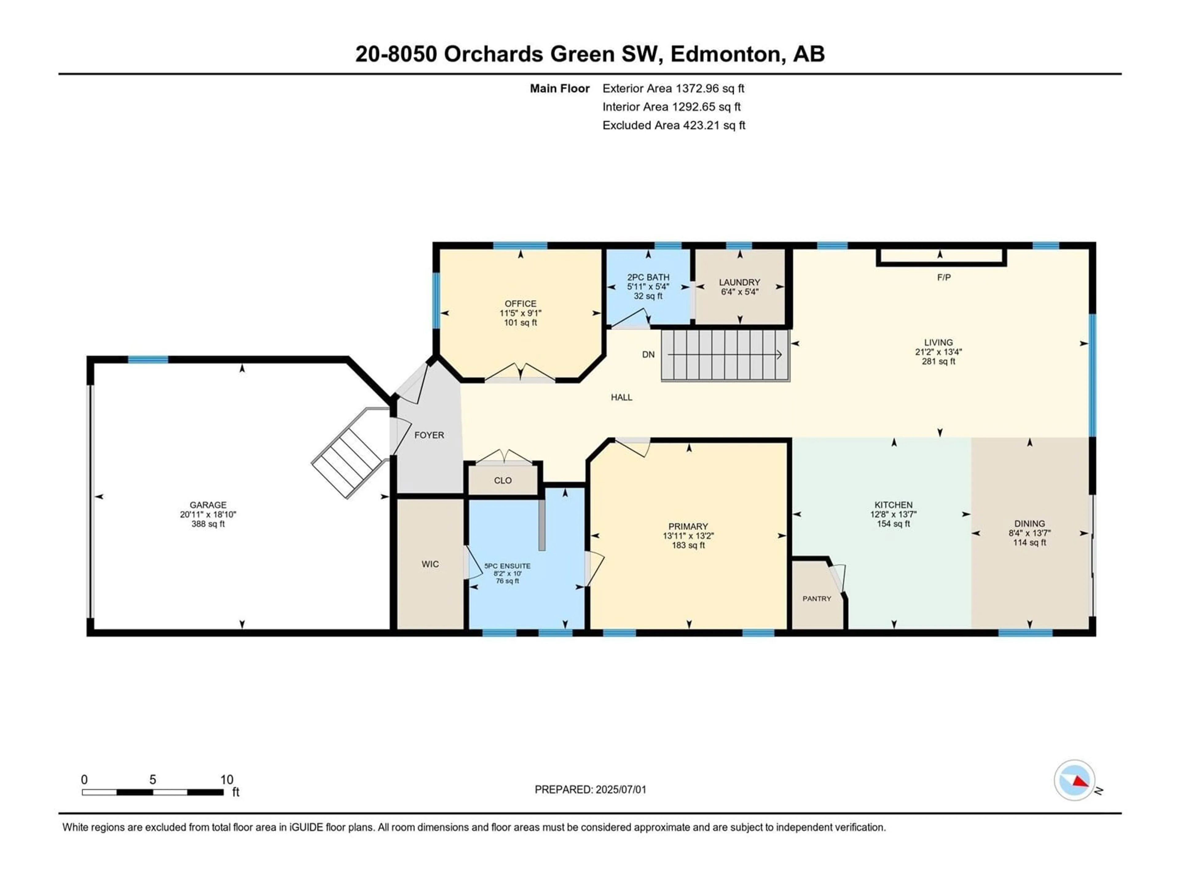 Floor plan for 8050 - 20 ORCHARDS GREEN GR, Edmonton Alberta T6X2N2