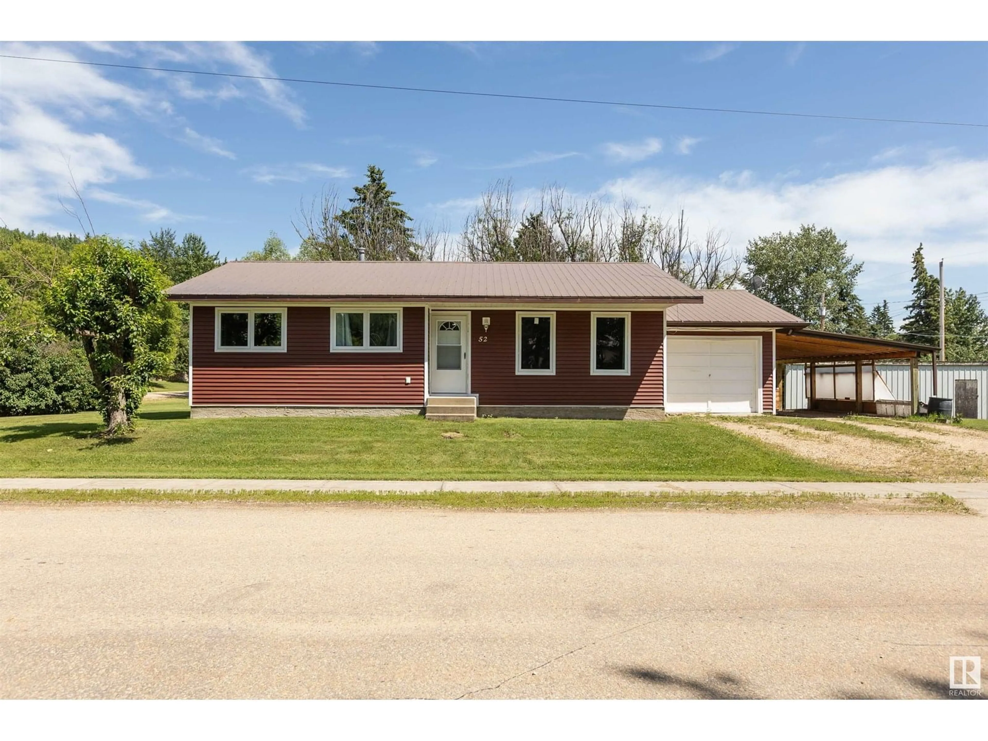 Home with brick exterior material, street for 52 THOMSON RD, Fort Assiniboine Alberta T0G1A0