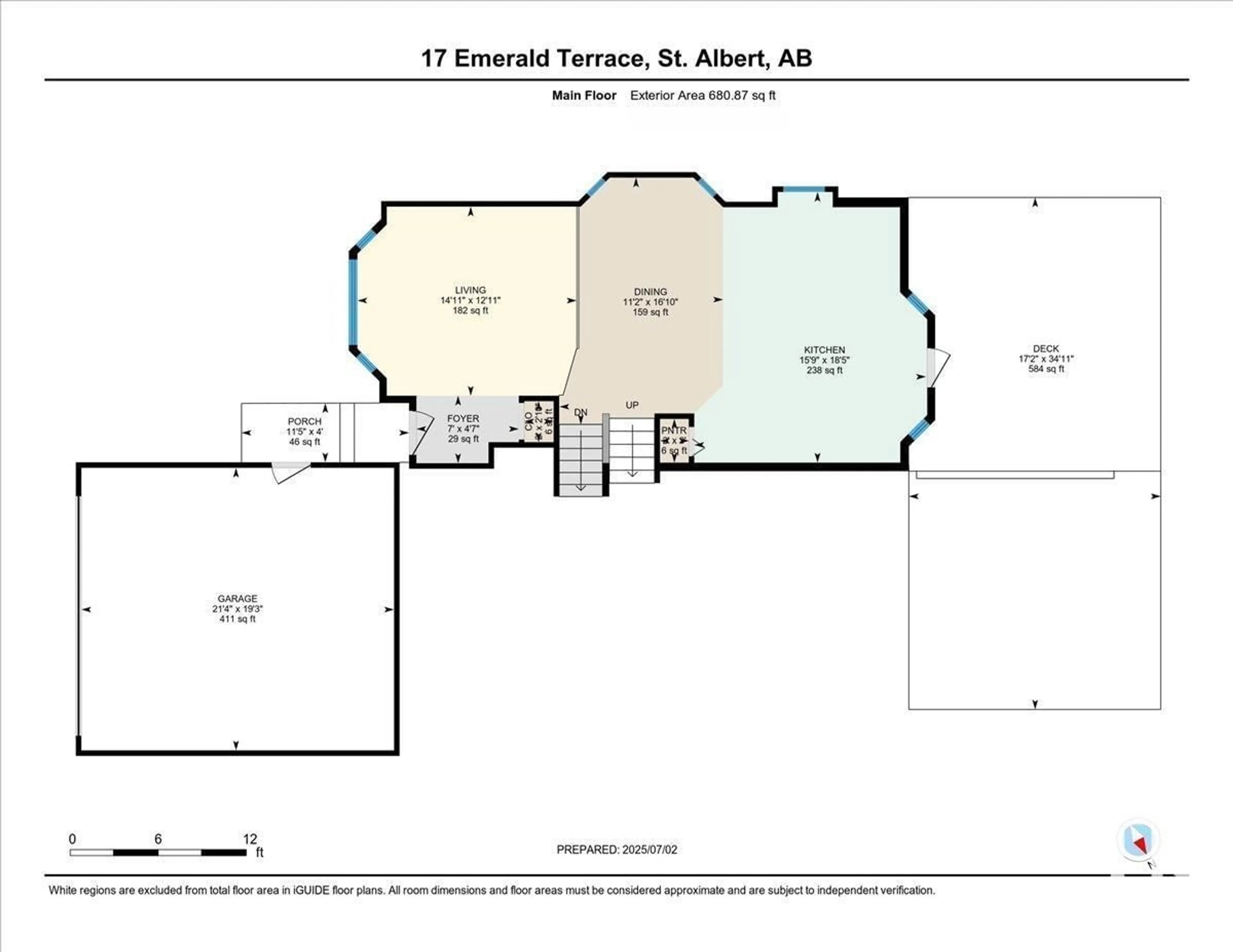 Floor plan for 17 EMERALD, St. Albert Alberta T8N5S4