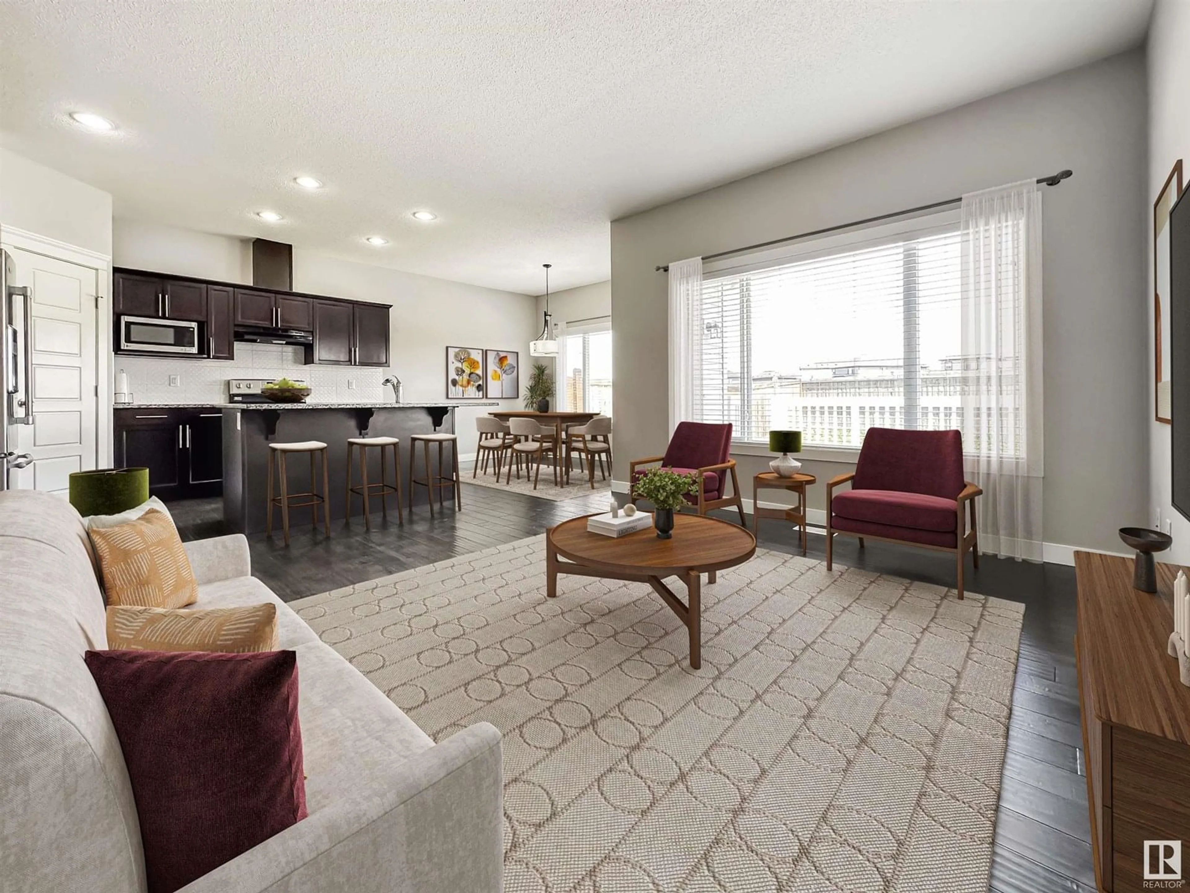 Living room with furniture, unknown for 2804 16 AV, Edmonton Alberta T6T0Z6