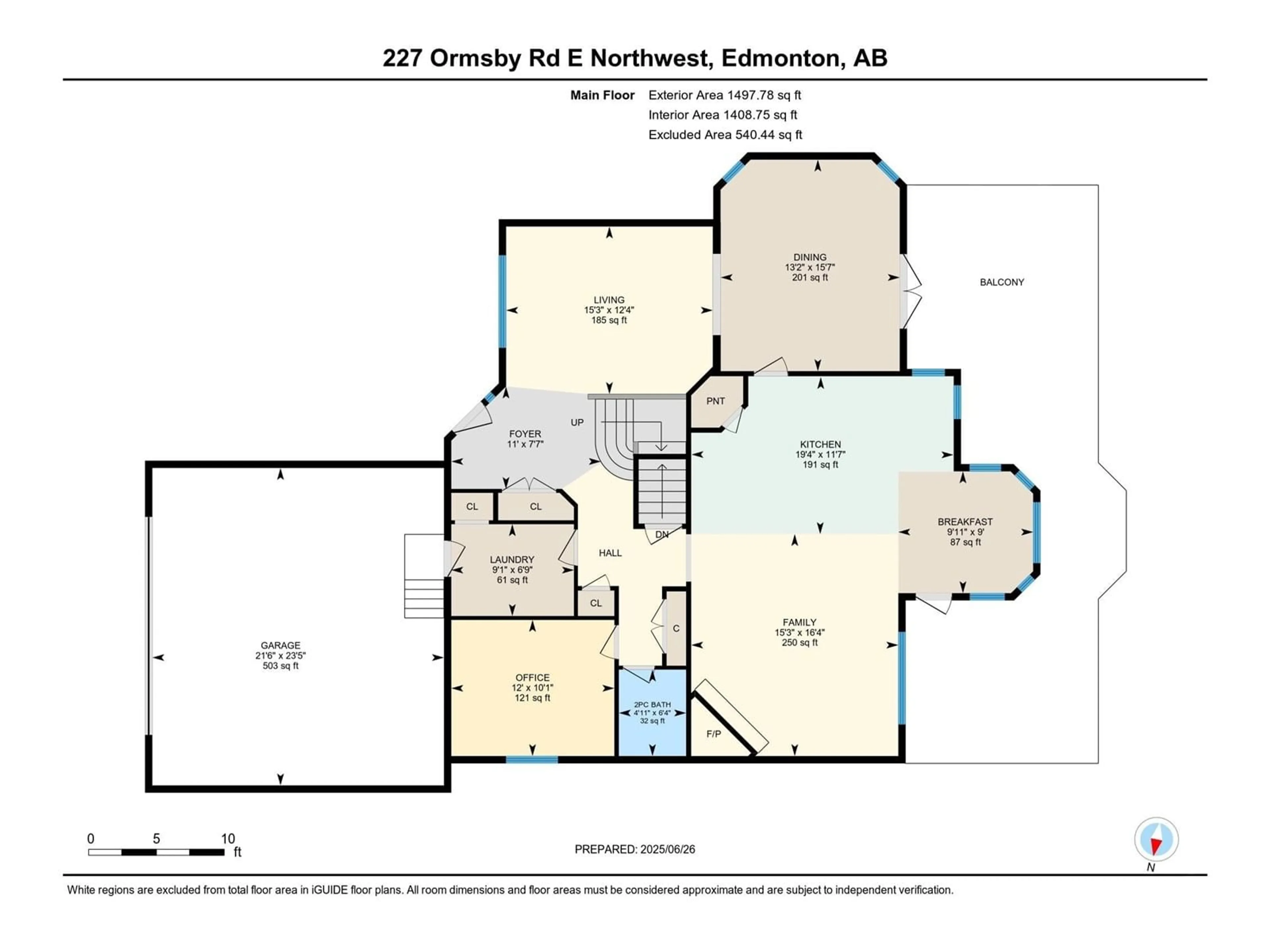 Floor plan for 227 ORMSBY RD E NW, Edmonton Alberta T5T5X5