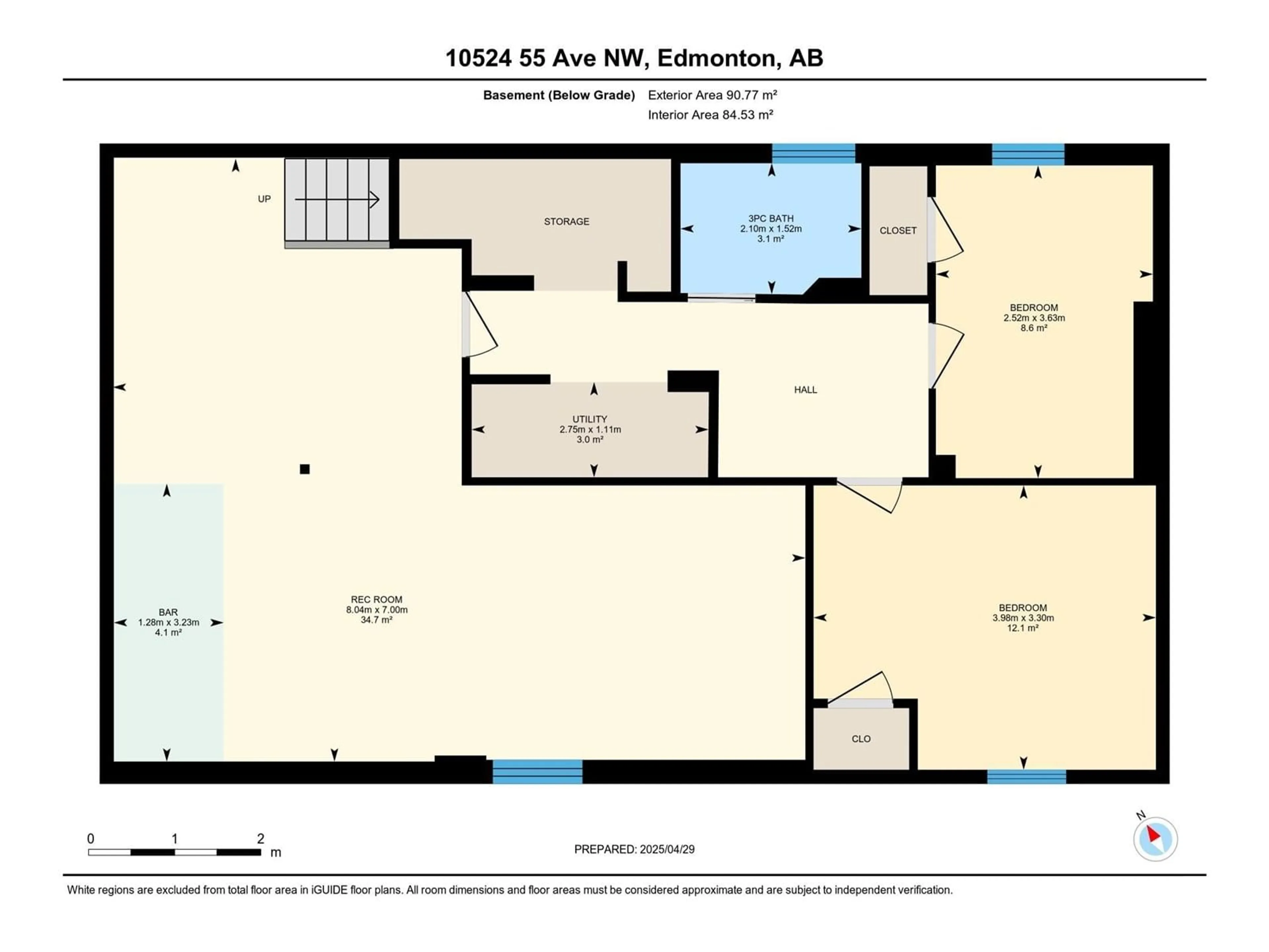 Floor plan for 10524 55 AV, Edmonton Alberta T6H0W9