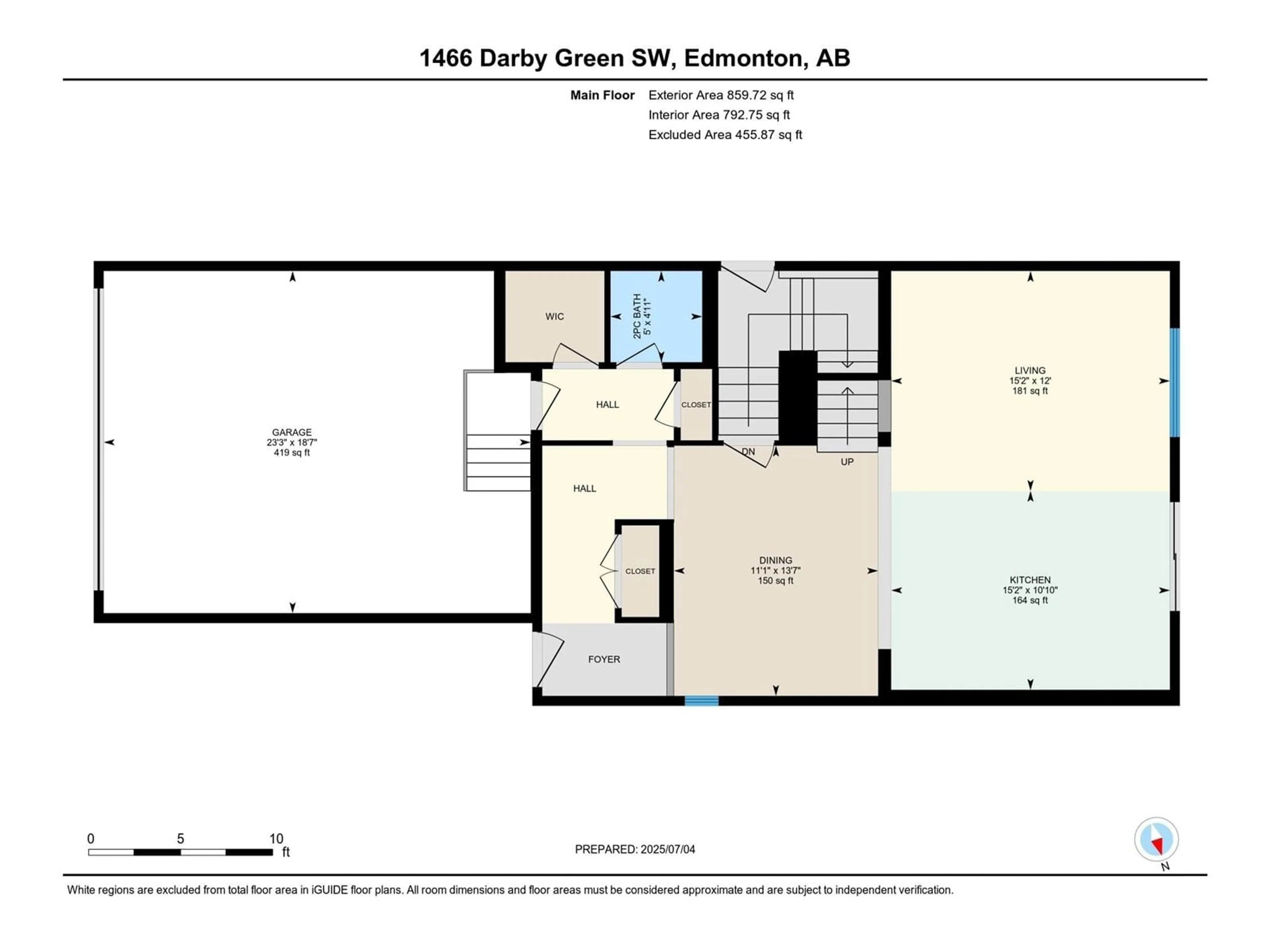 Floor plan for 1466 DARBY GREEN GR, Edmonton Alberta T6W4N5