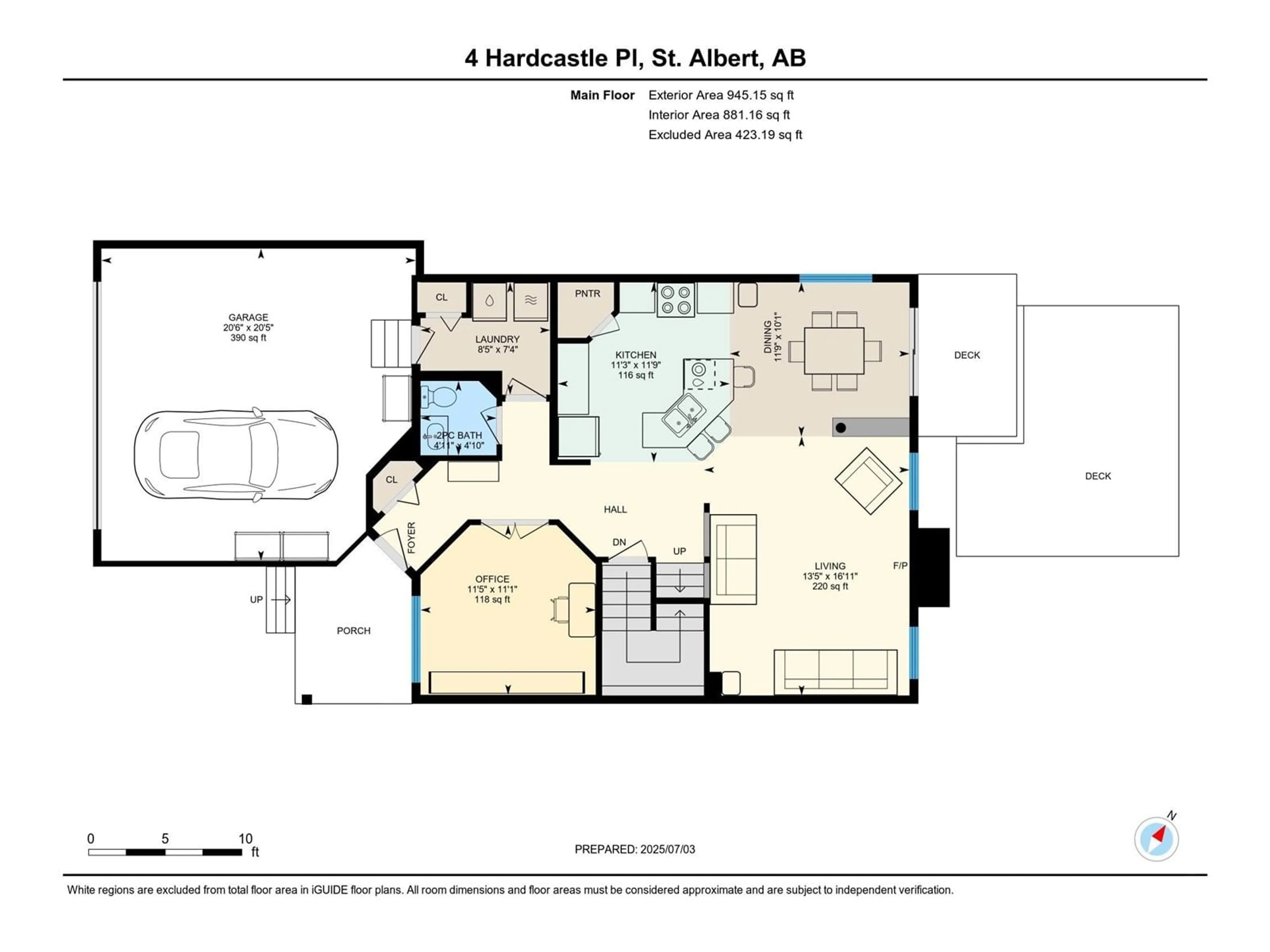 Floor plan for 4 HARDCASTLE PL, St. Albert Alberta T8N6R4