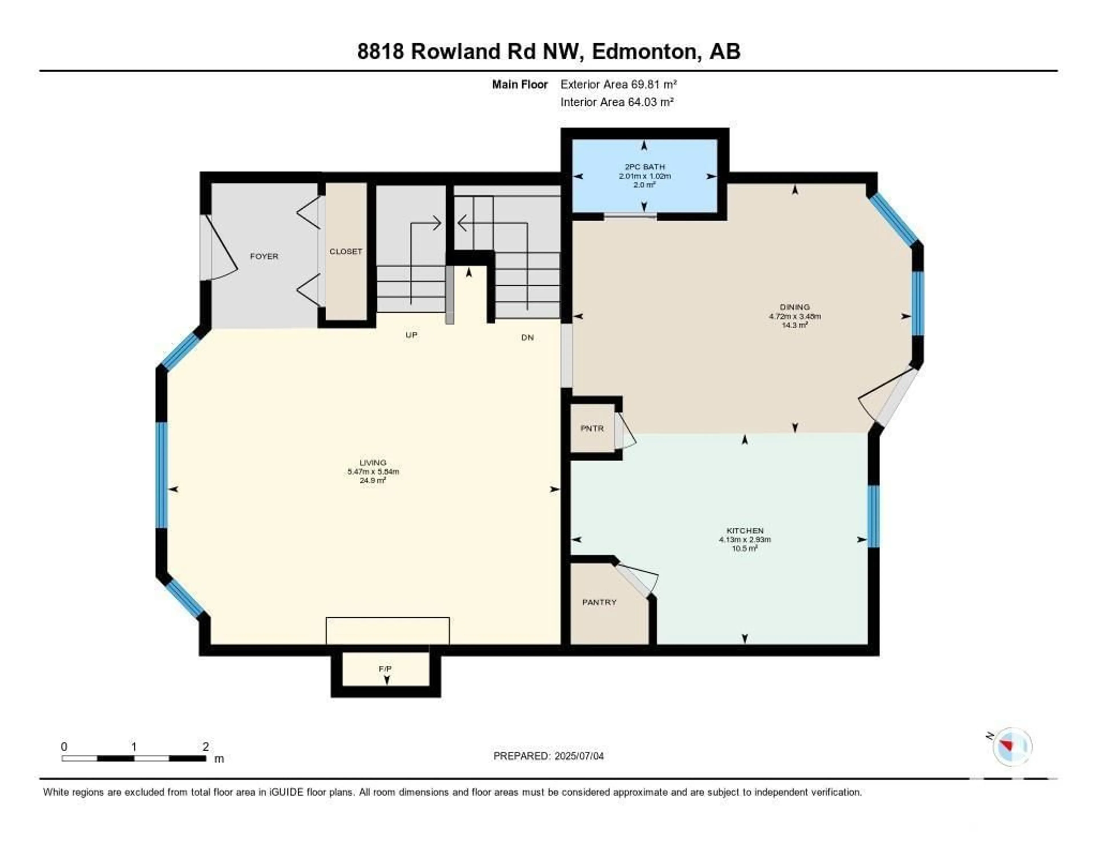 Floor plan for 8818 ROWLAND RD, Edmonton Alberta T5H3W4
