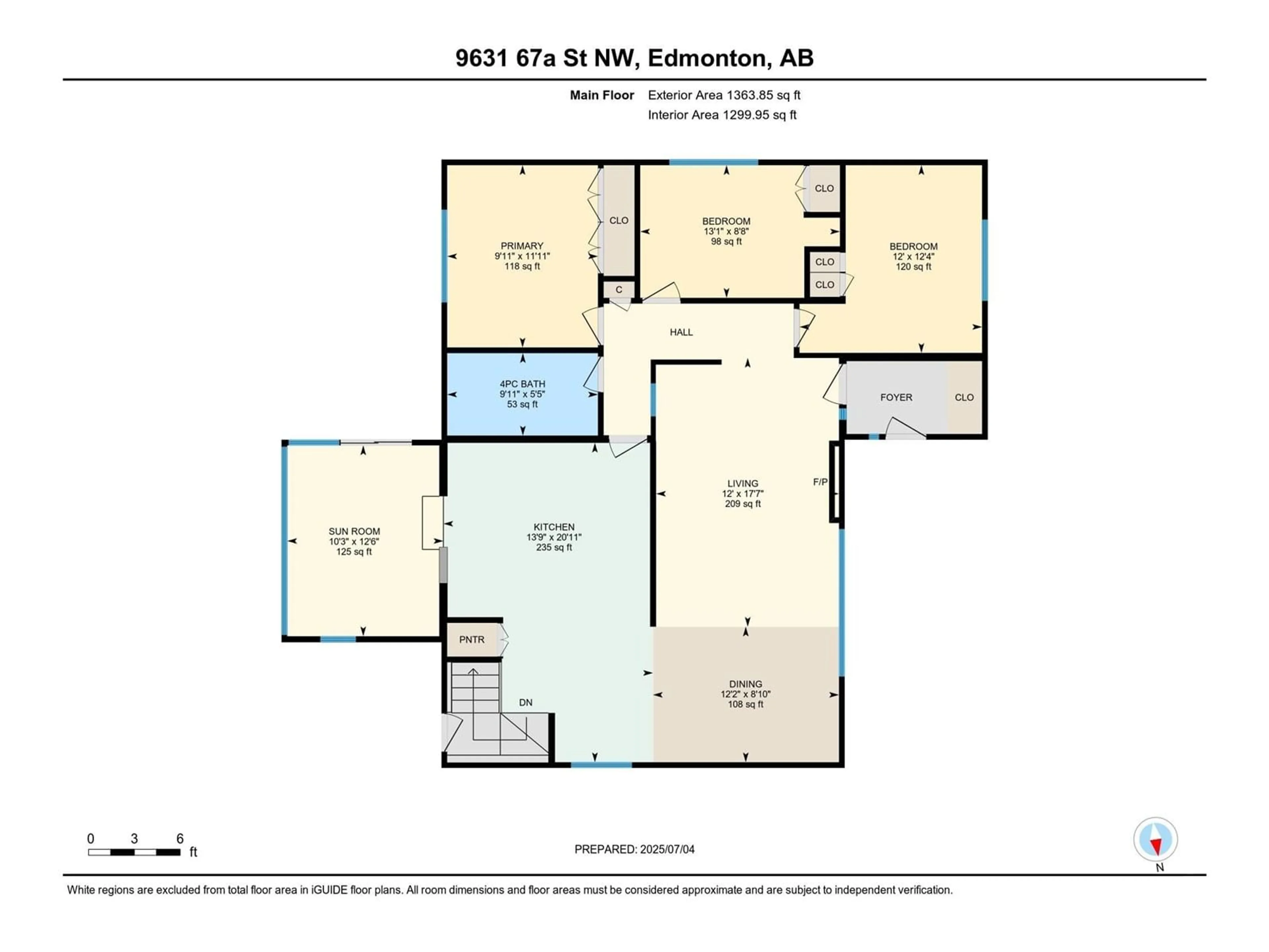Floor plan for NW - 9631 67A ST, Edmonton Alberta T6B1R9