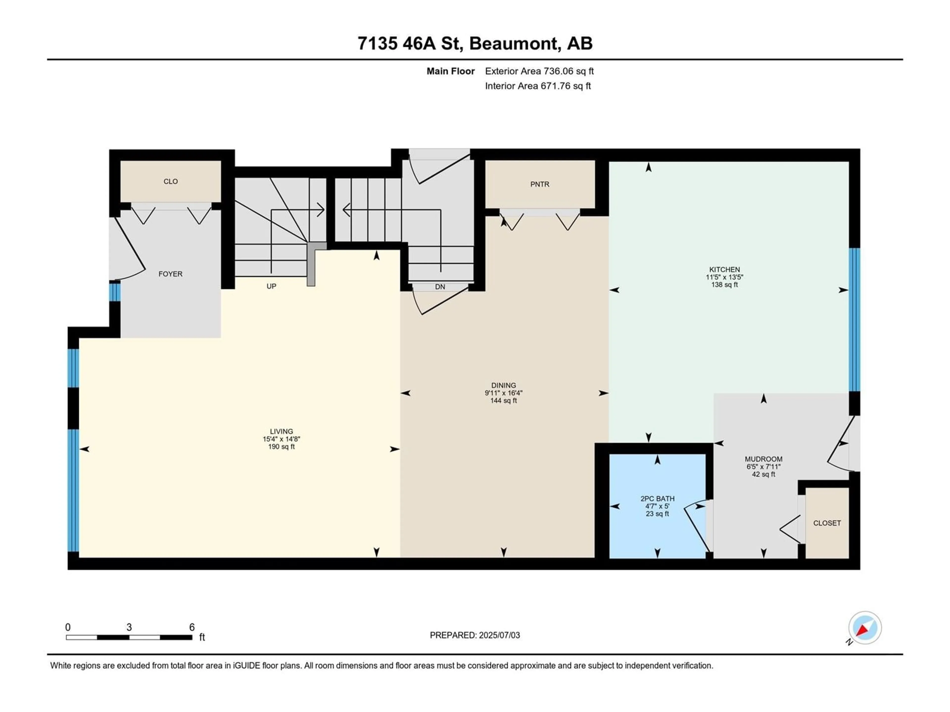 Floor plan for 7135 46A ST, Beaumont Alberta T4X3B1