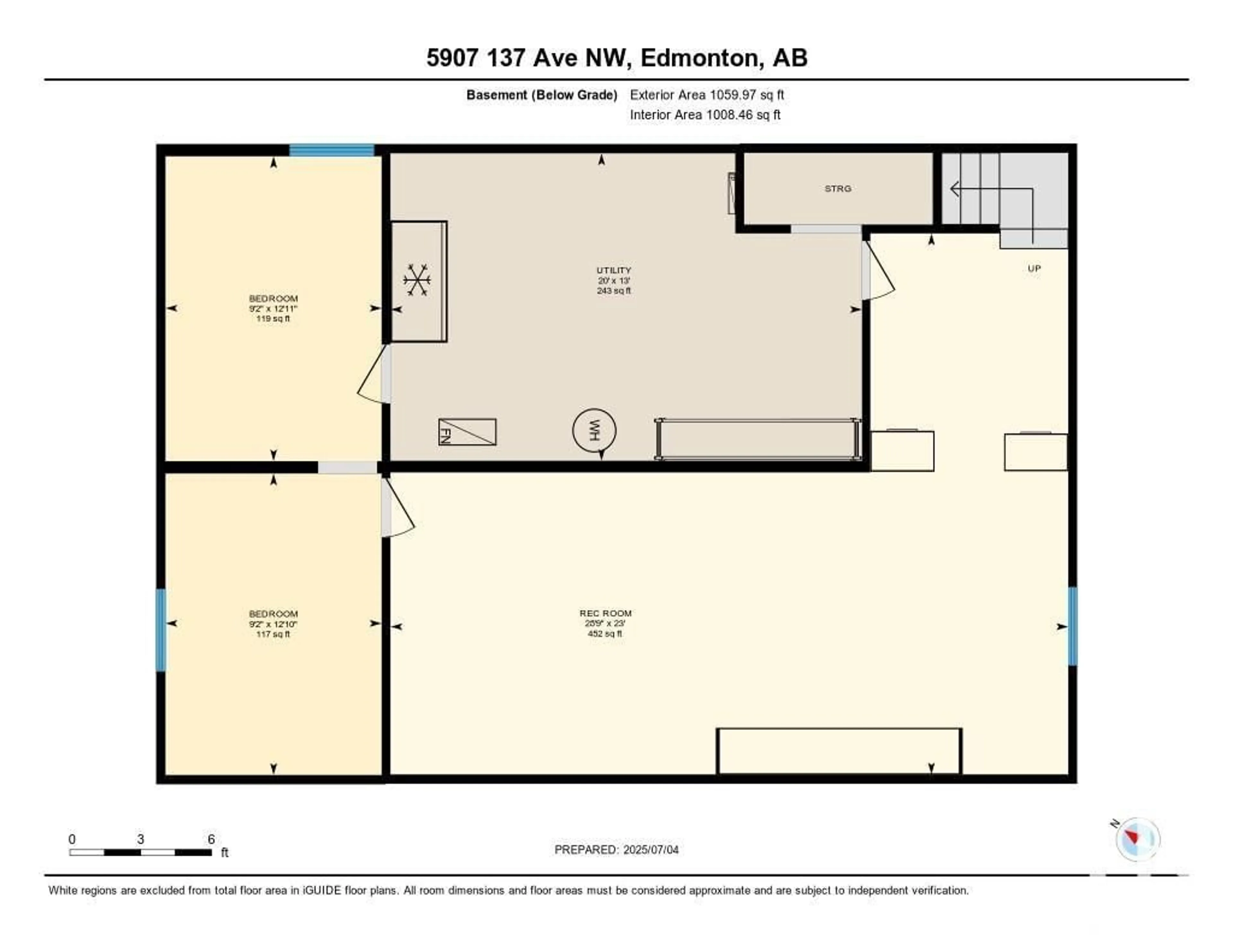 Floor plan for 5907 137 AV, Edmonton Alberta T5A0P1