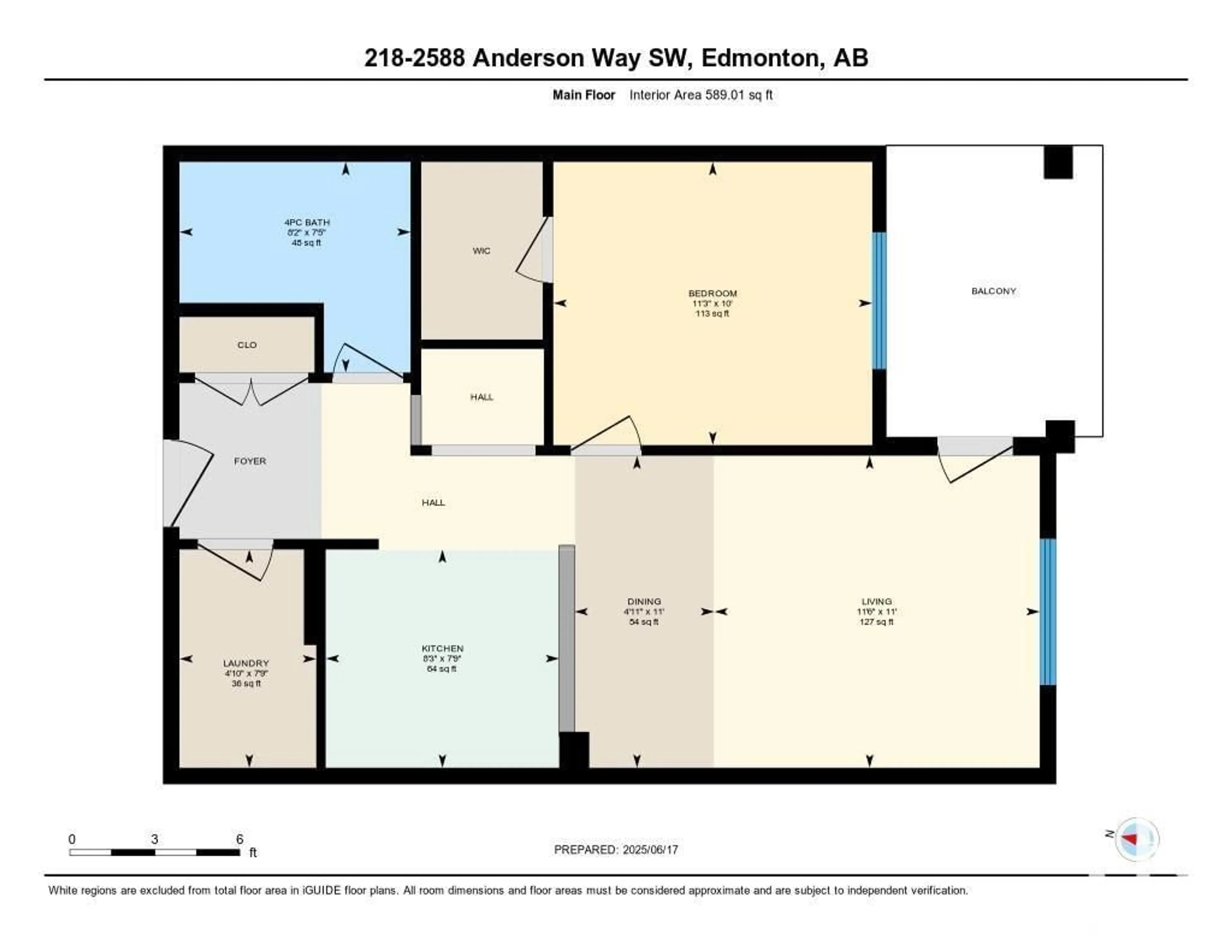 Floor plan for 2588 - 218 ANDERSON WY, Edmonton Alberta T6W0R2