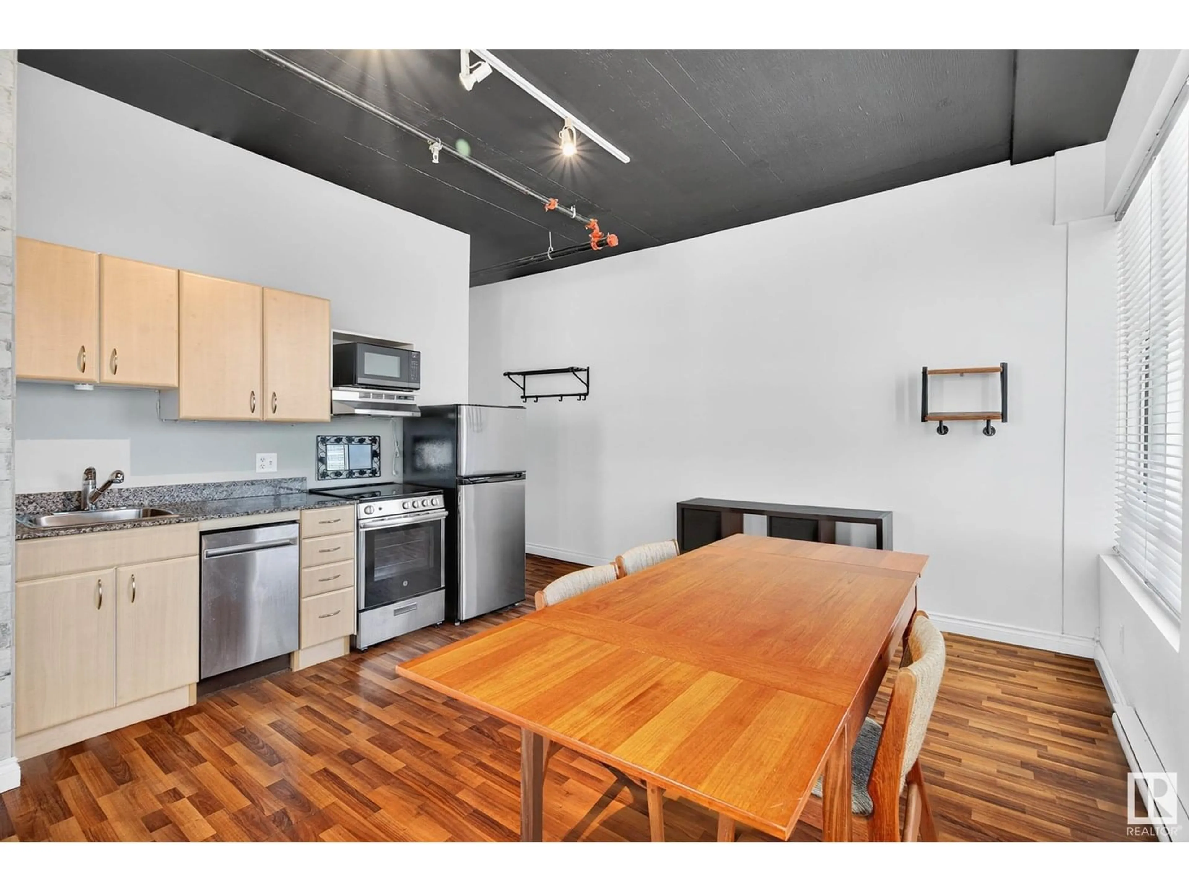 Standard kitchen, wood/laminate floor for 1205 JASPER AV, Edmonton Alberta T5J1R9