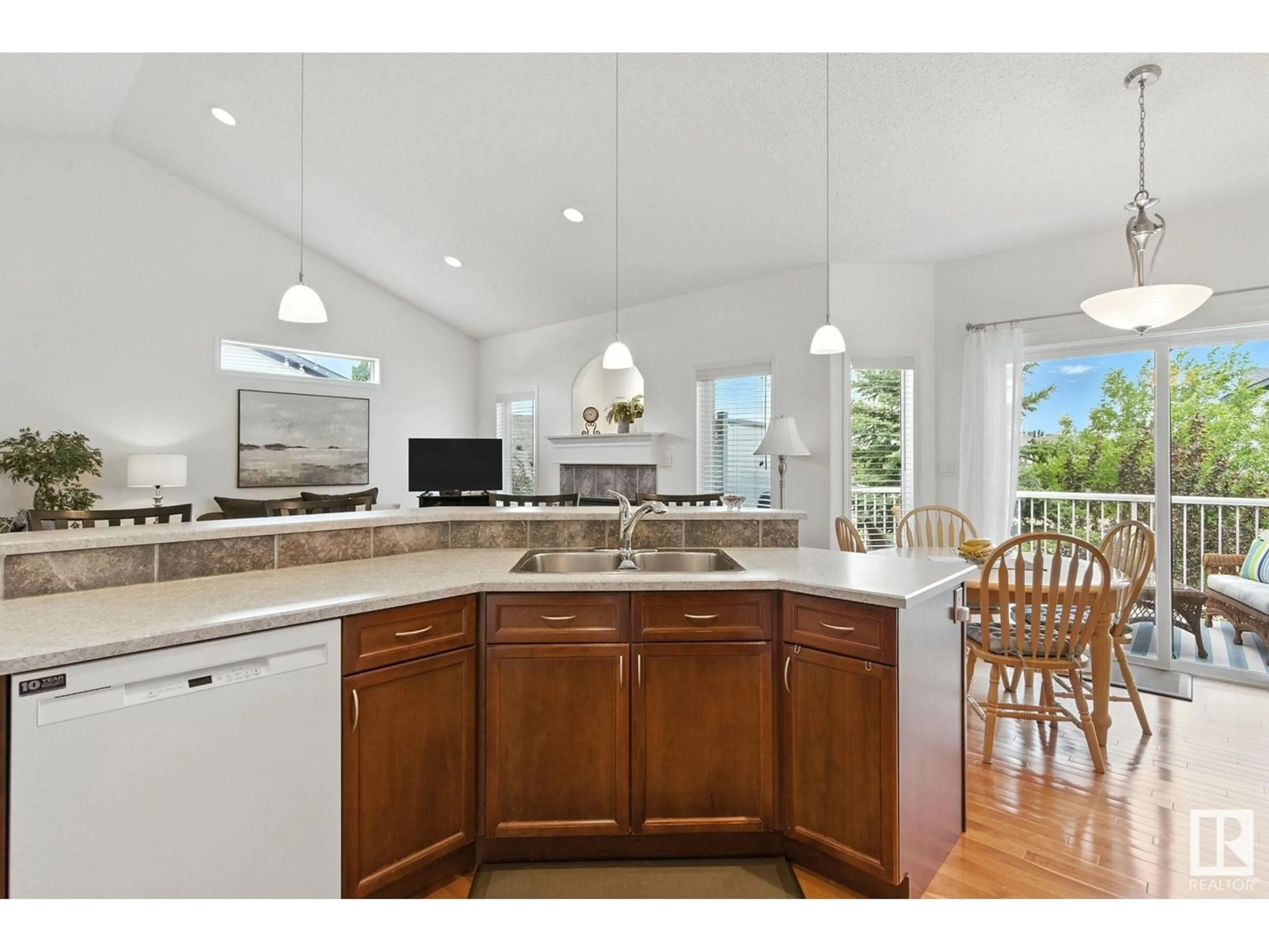Open concept kitchen, ceramic/tile floor for #35 - 3003 34 AV, Edmonton Alberta T6T0A1