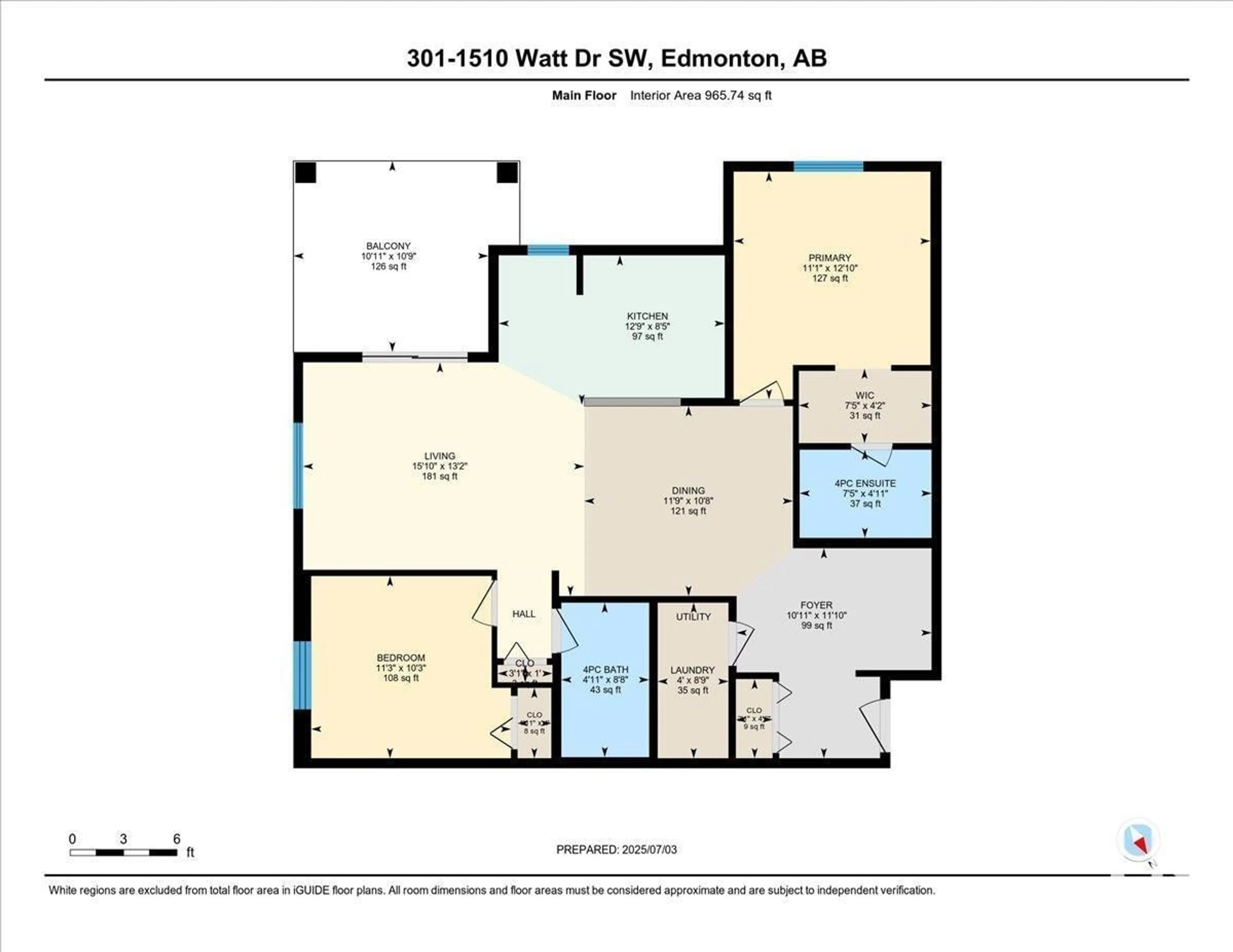 Floor plan for #504 - 9945 167 ST, Edmonton Alberta T5P0K5