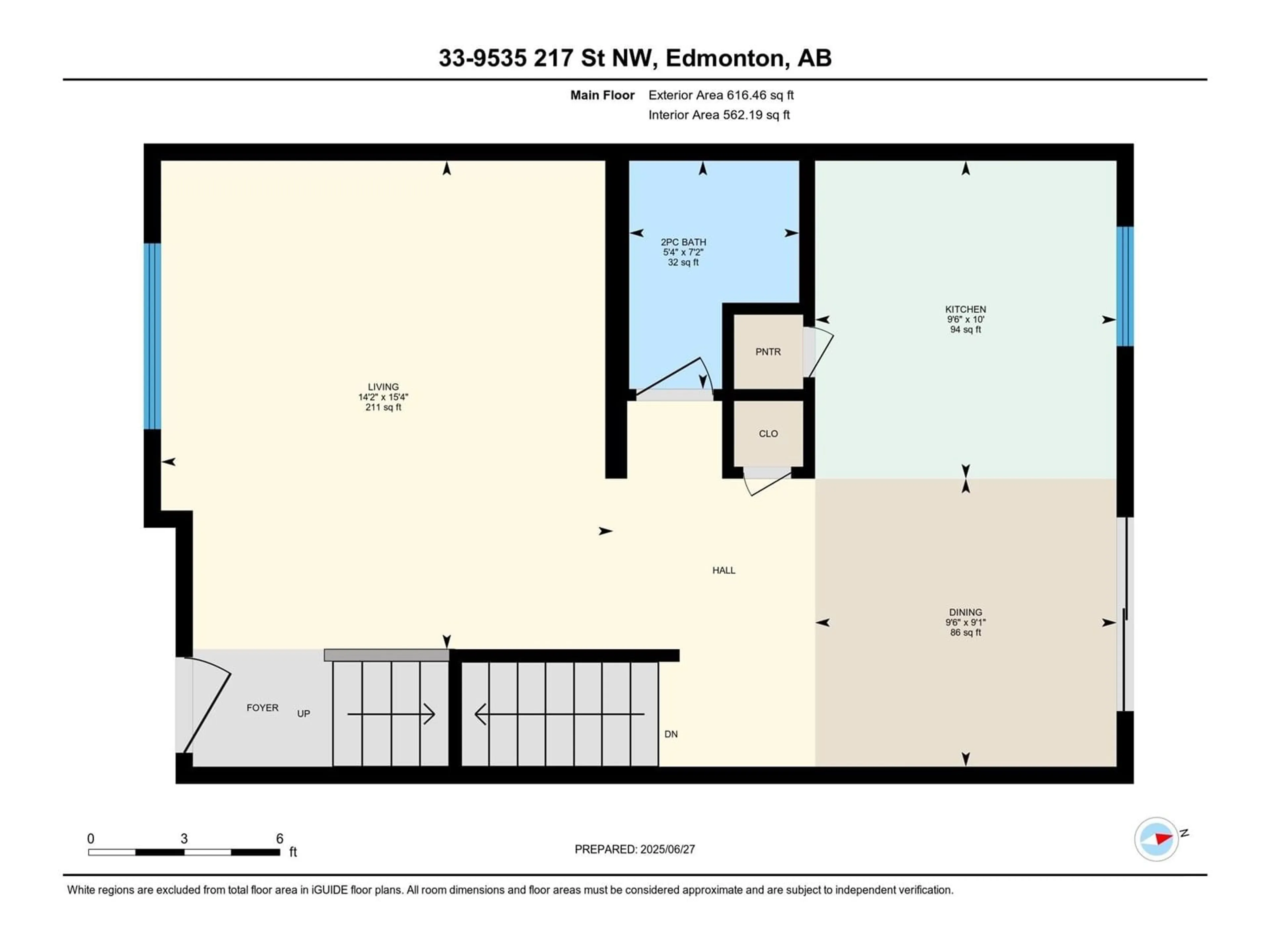 Floor plan for 33 9535 217 ST NW, Edmonton Alberta T5T4P5
