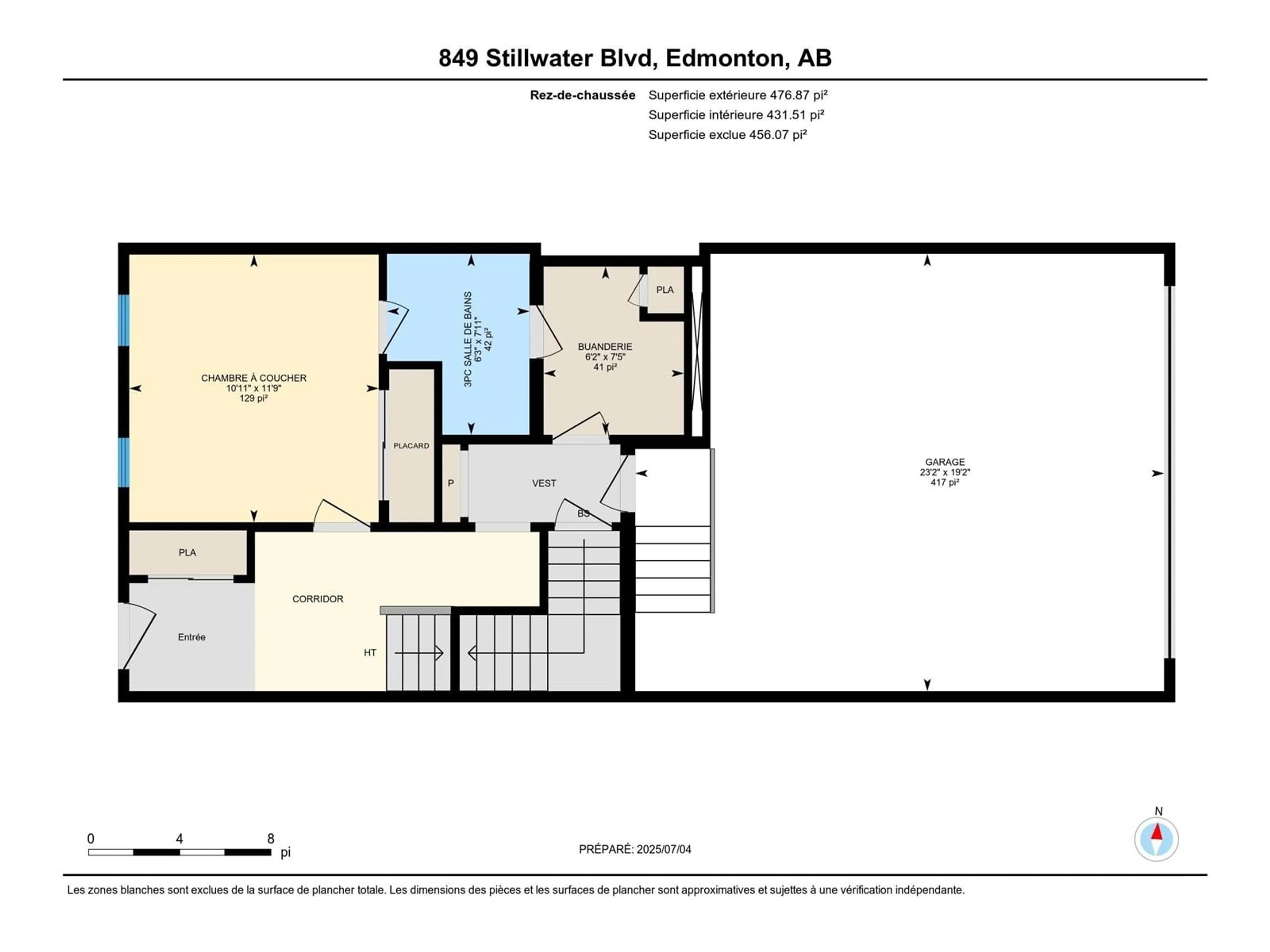 Floor plan for 849 STILLWATER BLVD, Edmonton Alberta T6M1K7